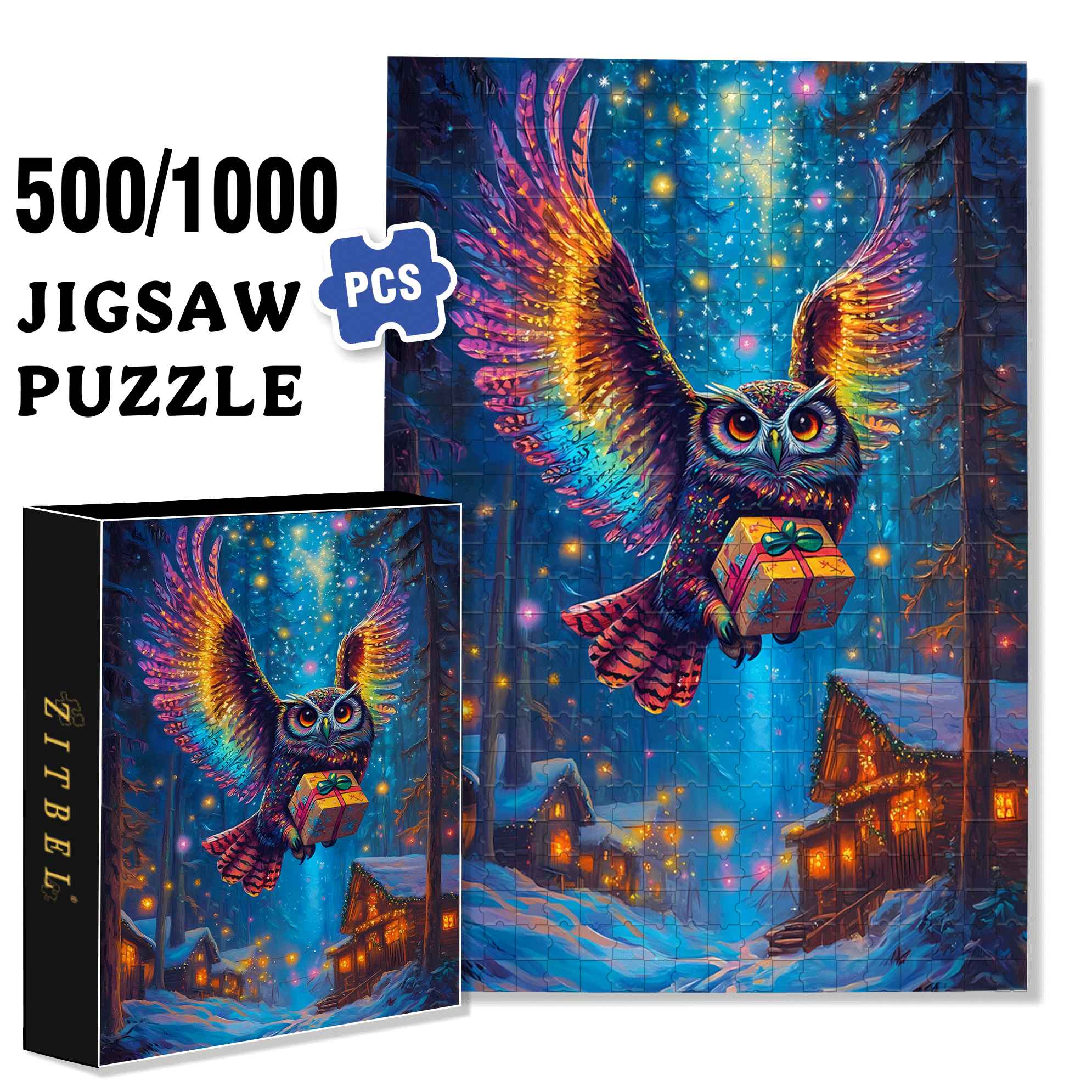 Why Are Owls Associated with Christmas 500pcs/1000pcs Jigsaw Puzzle, Scratch-Resistant, Interactive Family Game & Brain-Boosting DIY Decor, Perfect for Halloween, Christmas & New Year Gifts, Family Puzzle Game