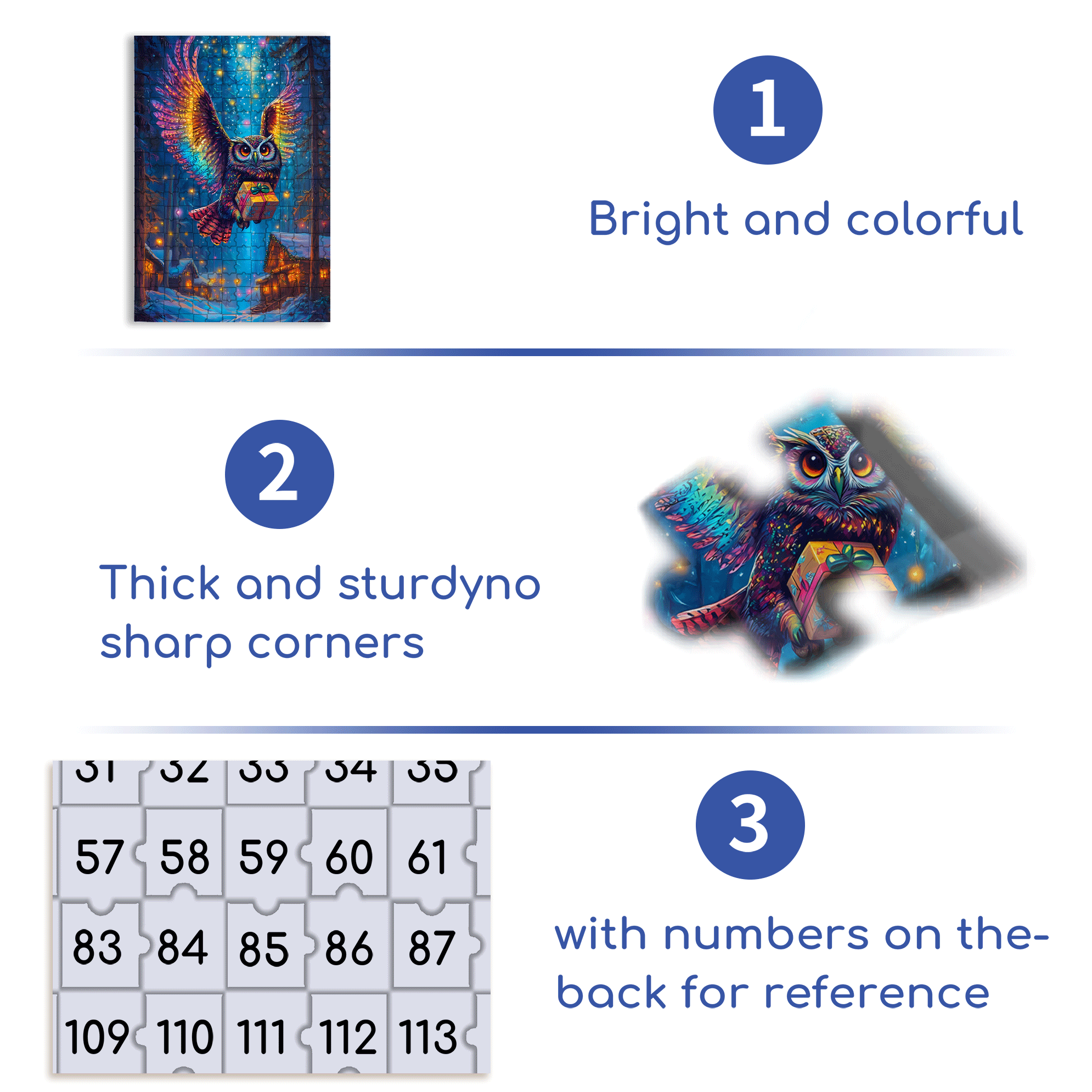 Why Are Owls Associated with Christmas 500pcs/1000pcs Jigsaw Puzzle, Scratch-Resistant, Interactive Family Game & Brain-Boosting DIY Decor, Perfect for Halloween, Christmas & New Year Gifts, Family Puzzle Game