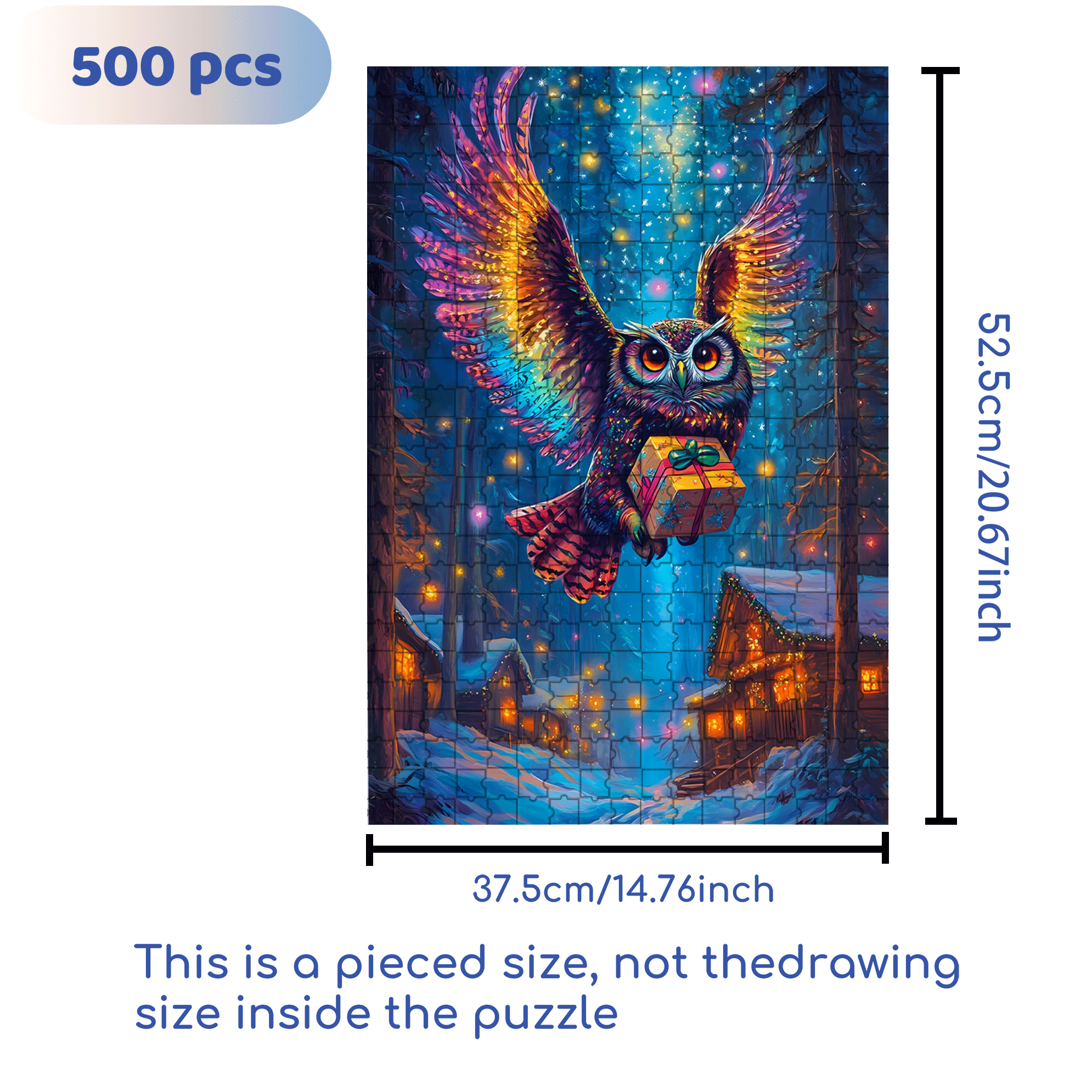 Why Are Owls Associated with Christmas 500pcs/1000pcs Jigsaw Puzzle, Scratch-Resistant, Interactive Family Game & Brain-Boosting DIY Decor, Perfect for Halloween, Christmas & New Year Gifts, Family Puzzle Game