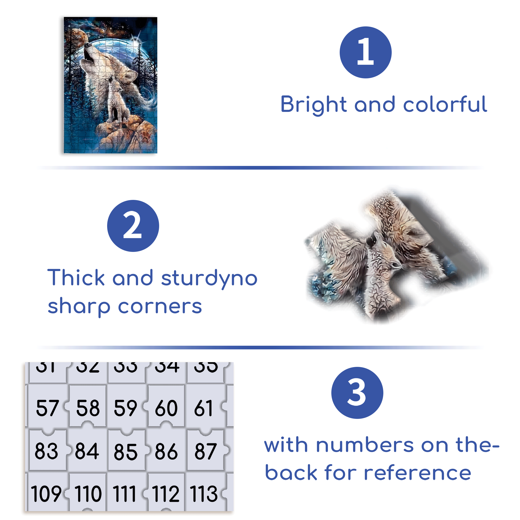 Wolf 500pcs/1000pcs Jigsaw Puzzle, Scratch-Resistant, Interactive Family Game & Brain-Boosting DIY Decor, Perfect for Halloween, Christmas & New Year Gifts, Family Puzzle Game