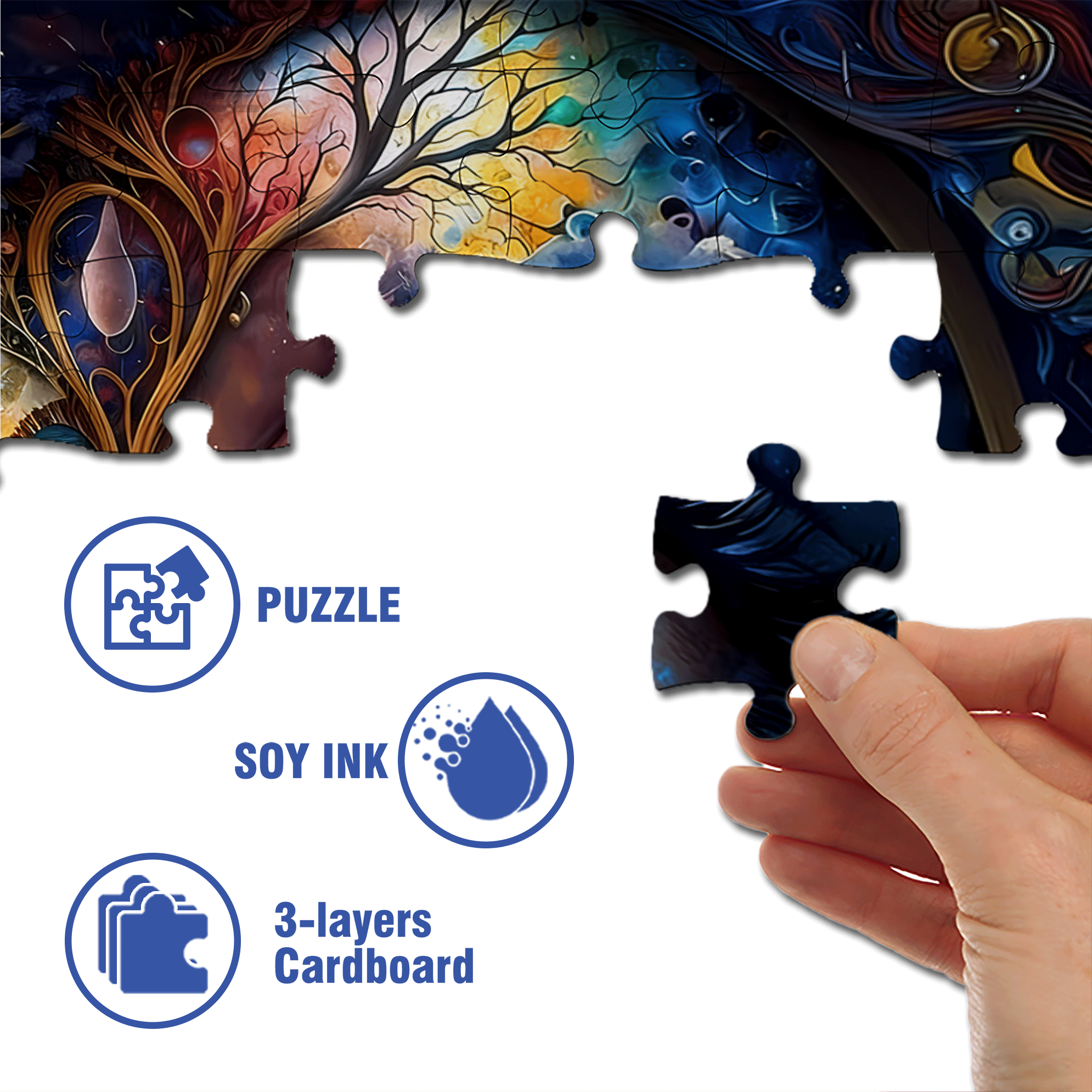 Your Eye 500pcs/1000pcs Jigsaw Puzzle, Scratch-Resistant, Interactive Family Game & Brain-Boosting DIY Decor, Perfect for Halloween, Christmas & New Year Gifts, Family Puzzle Game