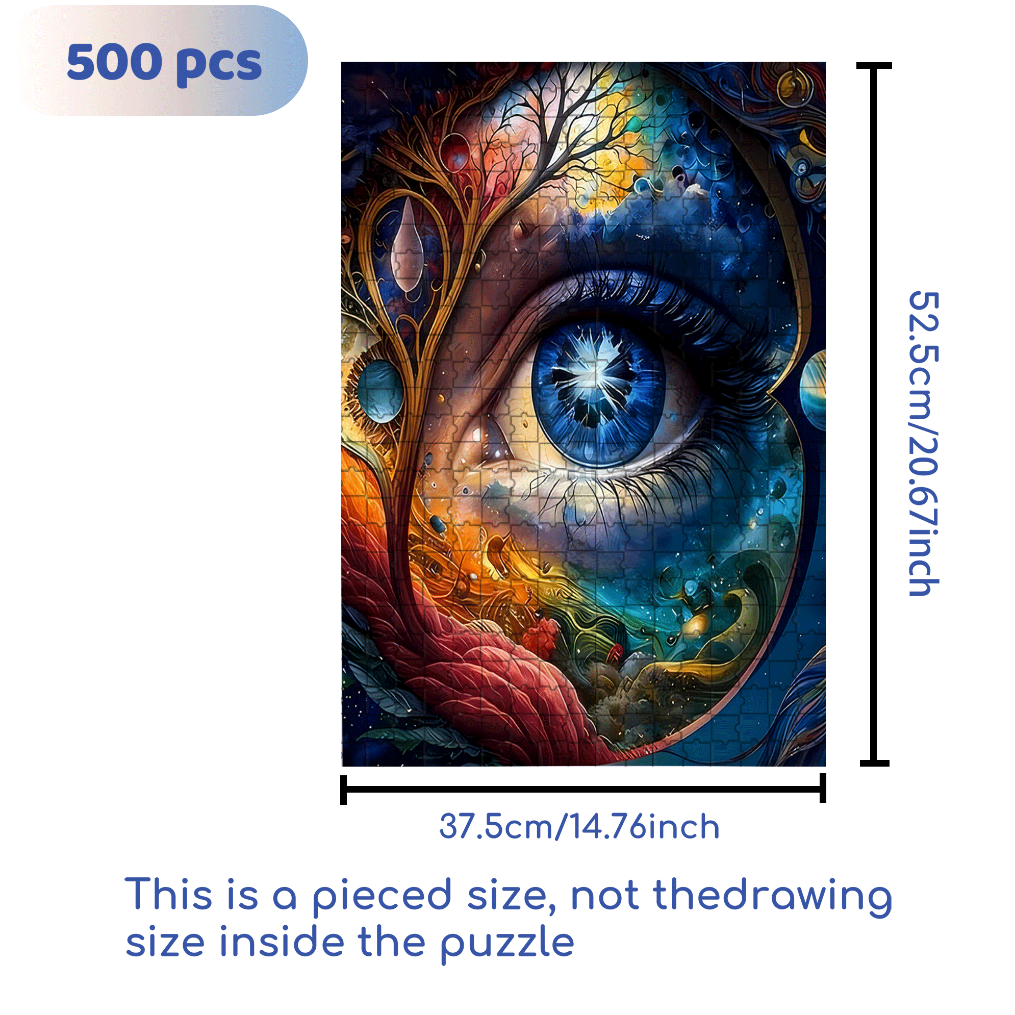 Your Eye 500pcs/1000pcs Jigsaw Puzzle, Scratch-Resistant, Interactive Family Game & Brain-Boosting DIY Decor, Perfect for Halloween, Christmas & New Year Gifts, Family Puzzle Game
