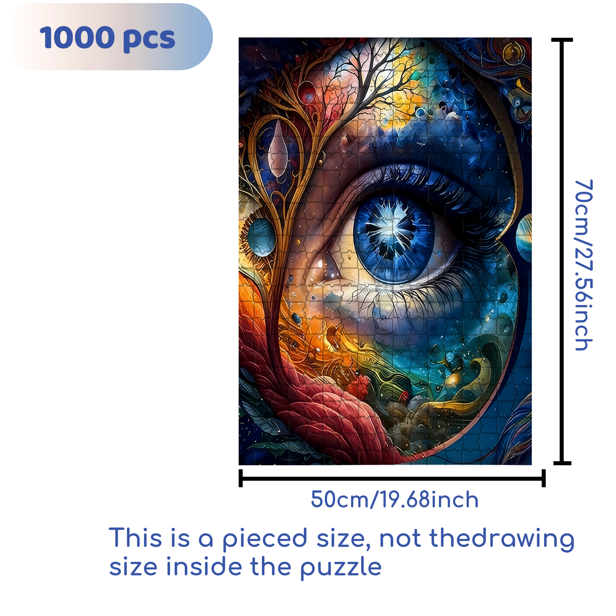 Your Eye 500pcs/1000pcs Jigsaw Puzzle, Scratch-Resistant, Interactive Family Game & Brain-Boosting DIY Decor, Perfect for Halloween, Christmas & New Year Gifts, Family Puzzle Game