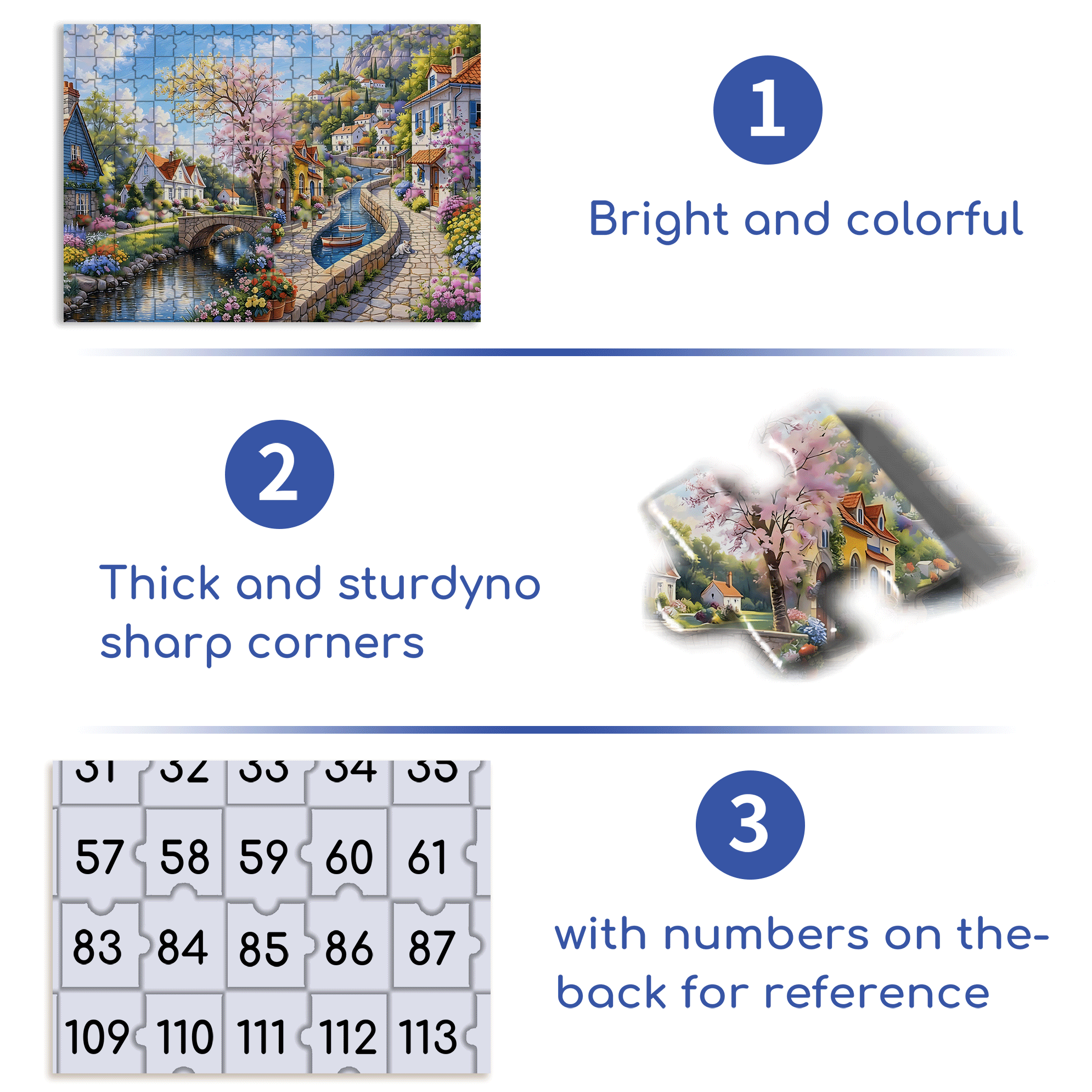 A Tranquil Town By The River 500pcs/1000pcs Jigsaw Puzzle, Scratch-Resistant, Interactive Family Game & Brain-Boosting DIY Decor, Perfect for Halloween, Christmas & New Year Gifts, Family Puzzle Game