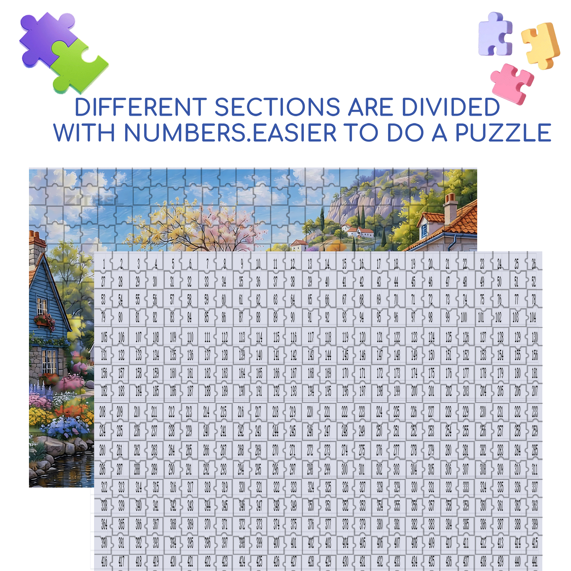 A Tranquil Town By The River 500pcs/1000pcs Jigsaw Puzzle, Scratch-Resistant, Interactive Family Game & Brain-Boosting DIY Decor, Perfect for Halloween, Christmas & New Year Gifts, Family Puzzle Game