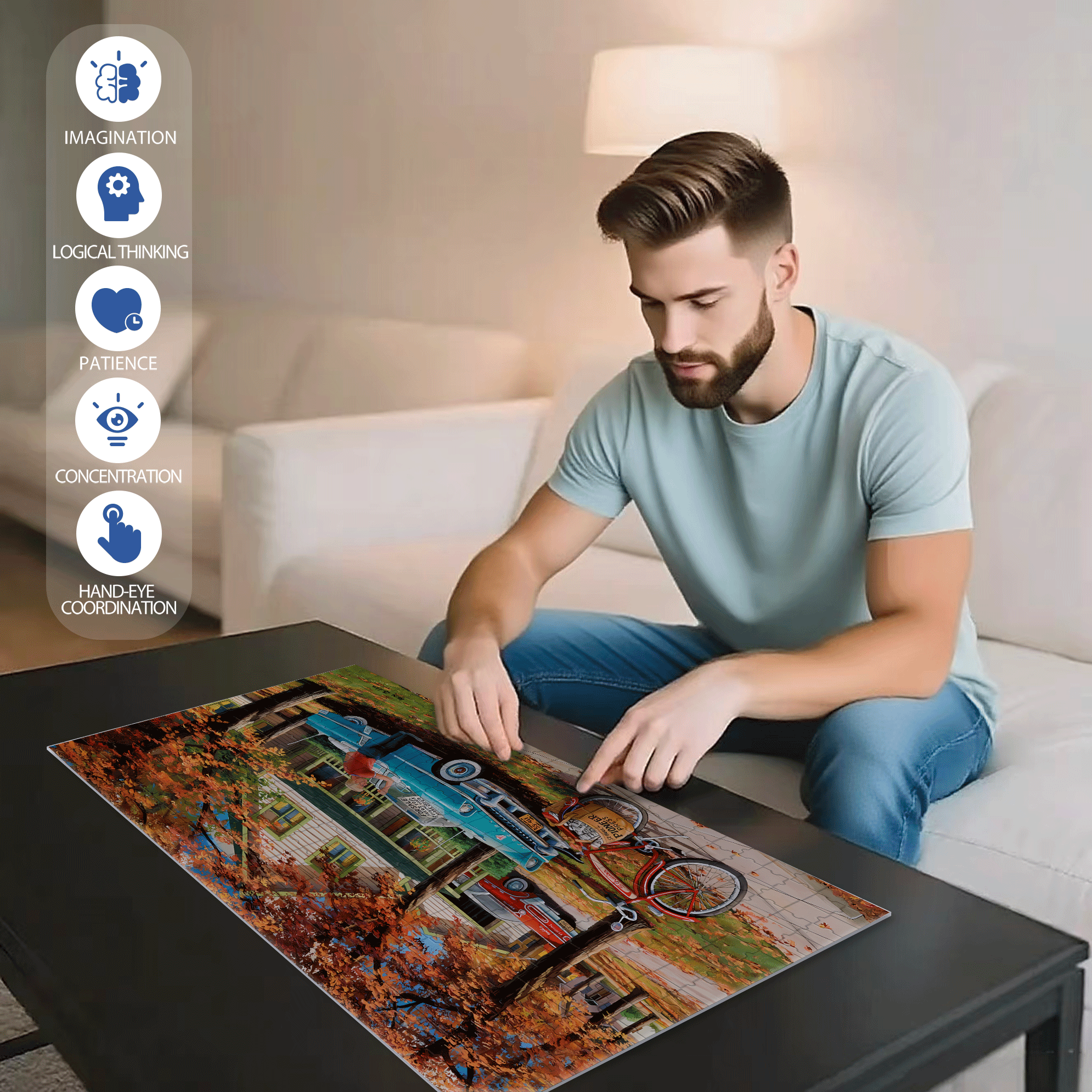 A Young Man's Dream 500pcs/1000pcs Jigsaw Puzzle, Scratch-Resistant, Interactive Family Game & Brain-Boosting DIY Decor, Perfect for Halloween, Christmas & New Year Gifts, Family Puzzle Game