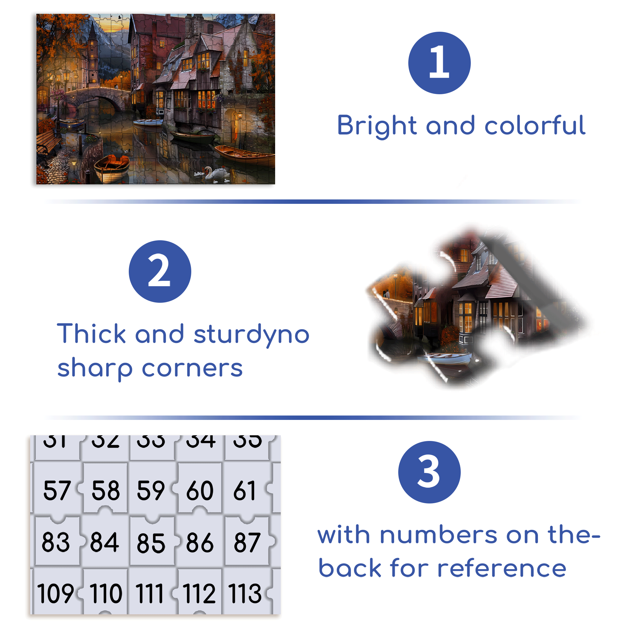 Autumn Canal 500pcs/1000pcs Jigsaw Puzzle, Scratch-Resistant, Interactive Family Game & Brain-Boosting DIY Decor, Perfect for Halloween, Christmas & New Year Gifts, Family Puzzle Game
