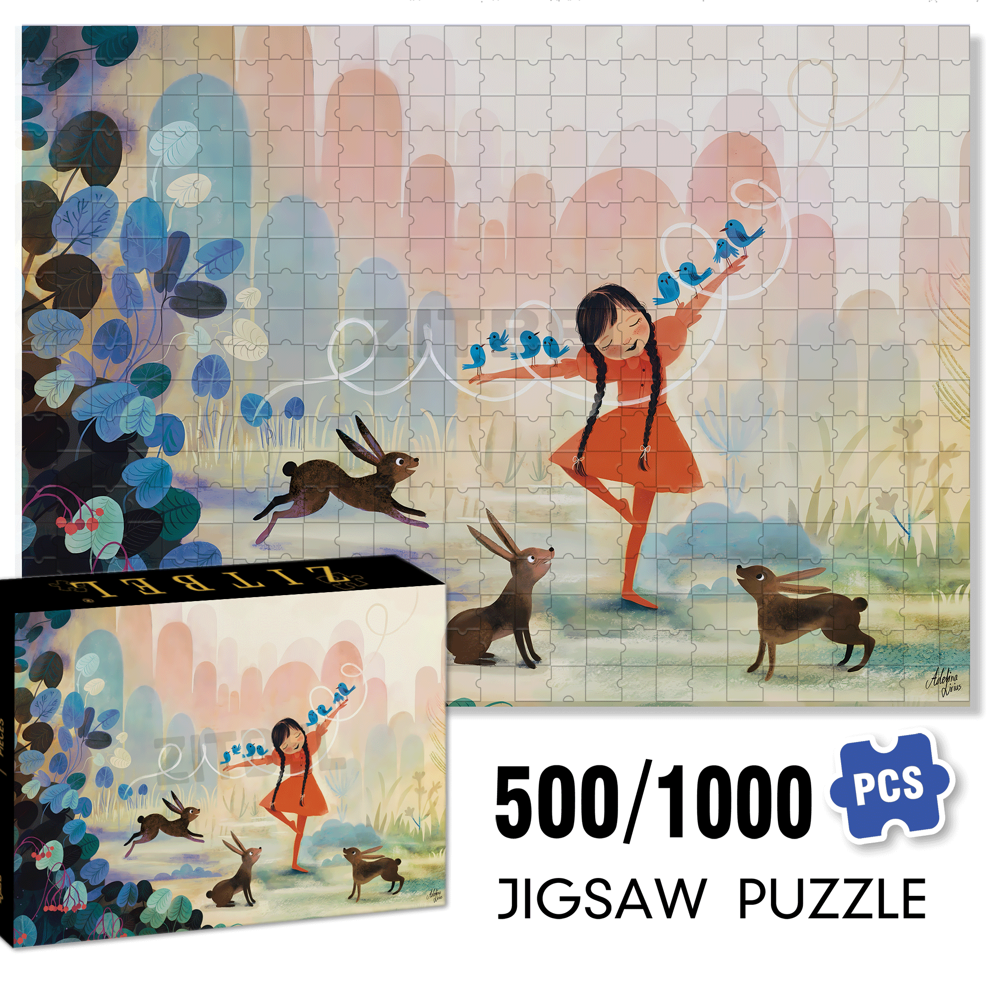 Bird Whisperer 500pcs/1000pcs Jigsaw Puzzle, Scratch-Resistant, Interactive Family Game & Brain-Boosting DIY Decor, Perfect for Halloween, Christmas & New Year Gifts, Family Puzzle Game