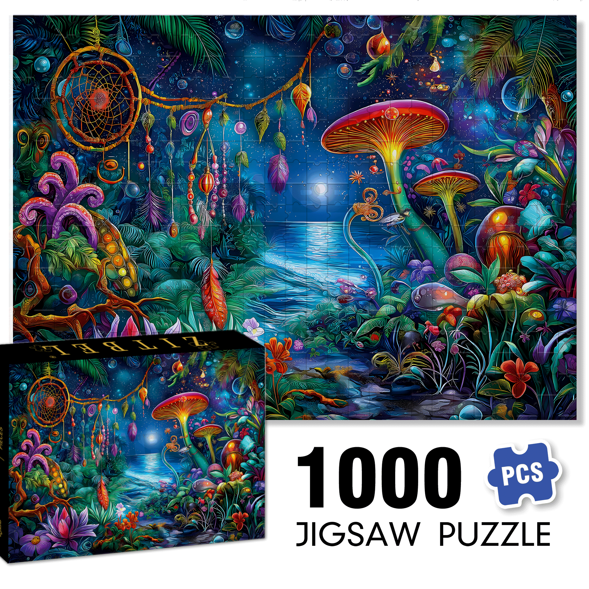 Blueforest Fantasy 500pcs/1000pcs Jigsaw Puzzle, Scratch-Resistant, Interactive Family Game & Brain-Boosting DIY Decor, Perfect for Halloween, Christmas & New Year Gifts, Family Puzzle Game