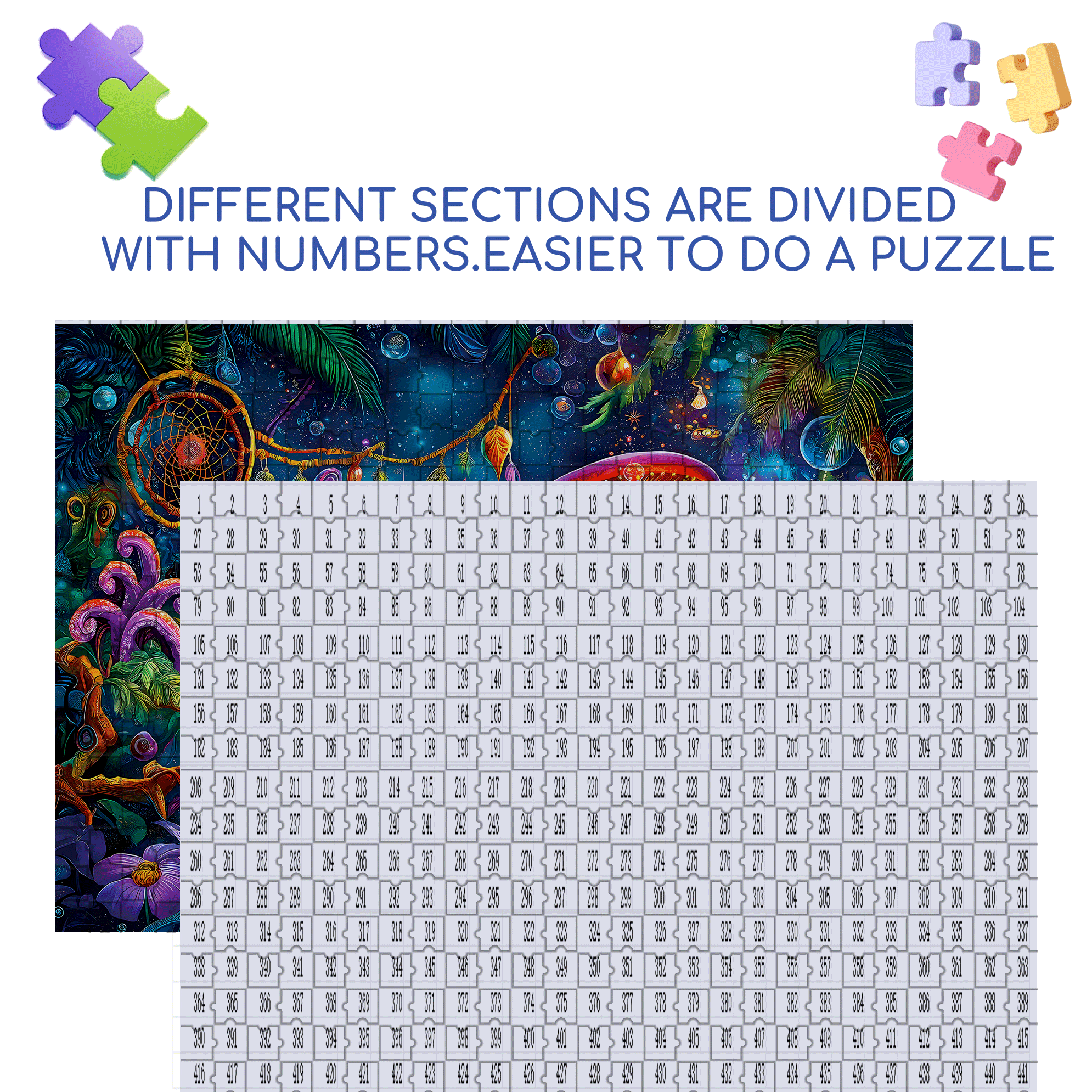 Blueforest Fantasy 500pcs/1000pcs Jigsaw Puzzle, Scratch-Resistant, Interactive Family Game & Brain-Boosting DIY Decor, Perfect for Halloween, Christmas & New Year Gifts, Family Puzzle Game