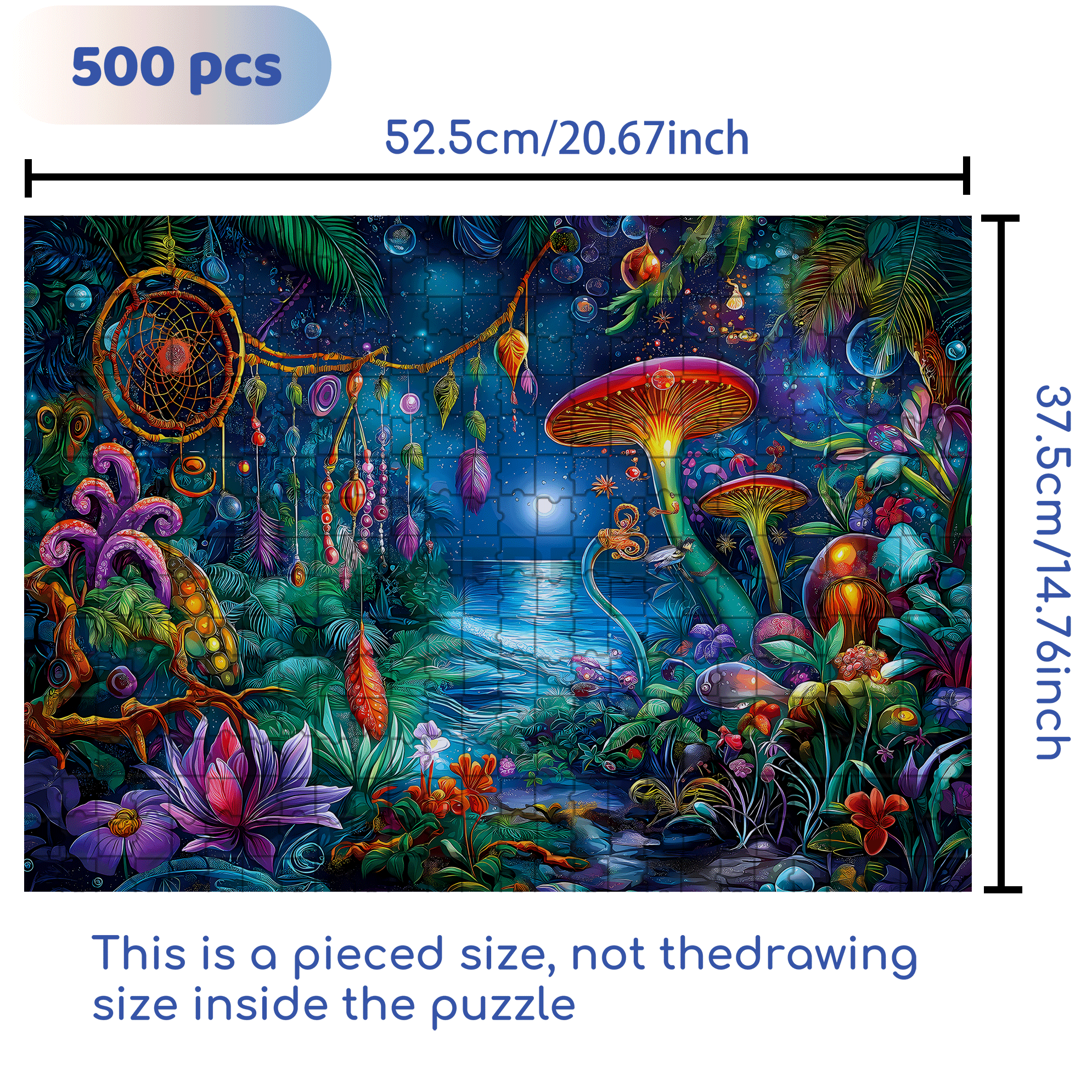 Blueforest Fantasy 500pcs/1000pcs Jigsaw Puzzle, Scratch-Resistant, Interactive Family Game & Brain-Boosting DIY Decor, Perfect for Halloween, Christmas & New Year Gifts, Family Puzzle Game