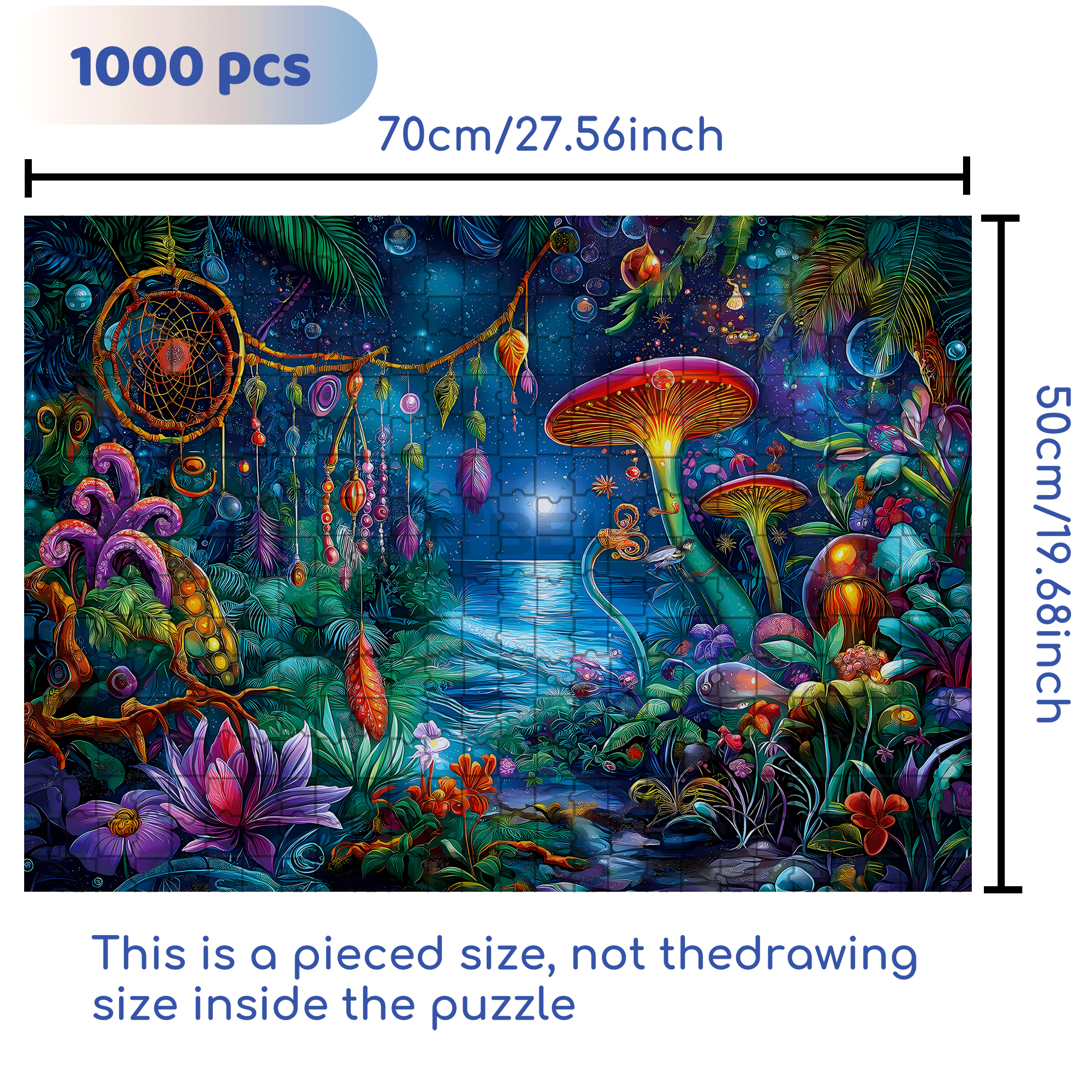 Blueforest Fantasy 500pcs/1000pcs Jigsaw Puzzle, Scratch-Resistant, Interactive Family Game & Brain-Boosting DIY Decor, Perfect for Halloween, Christmas & New Year Gifts, Family Puzzle Game
