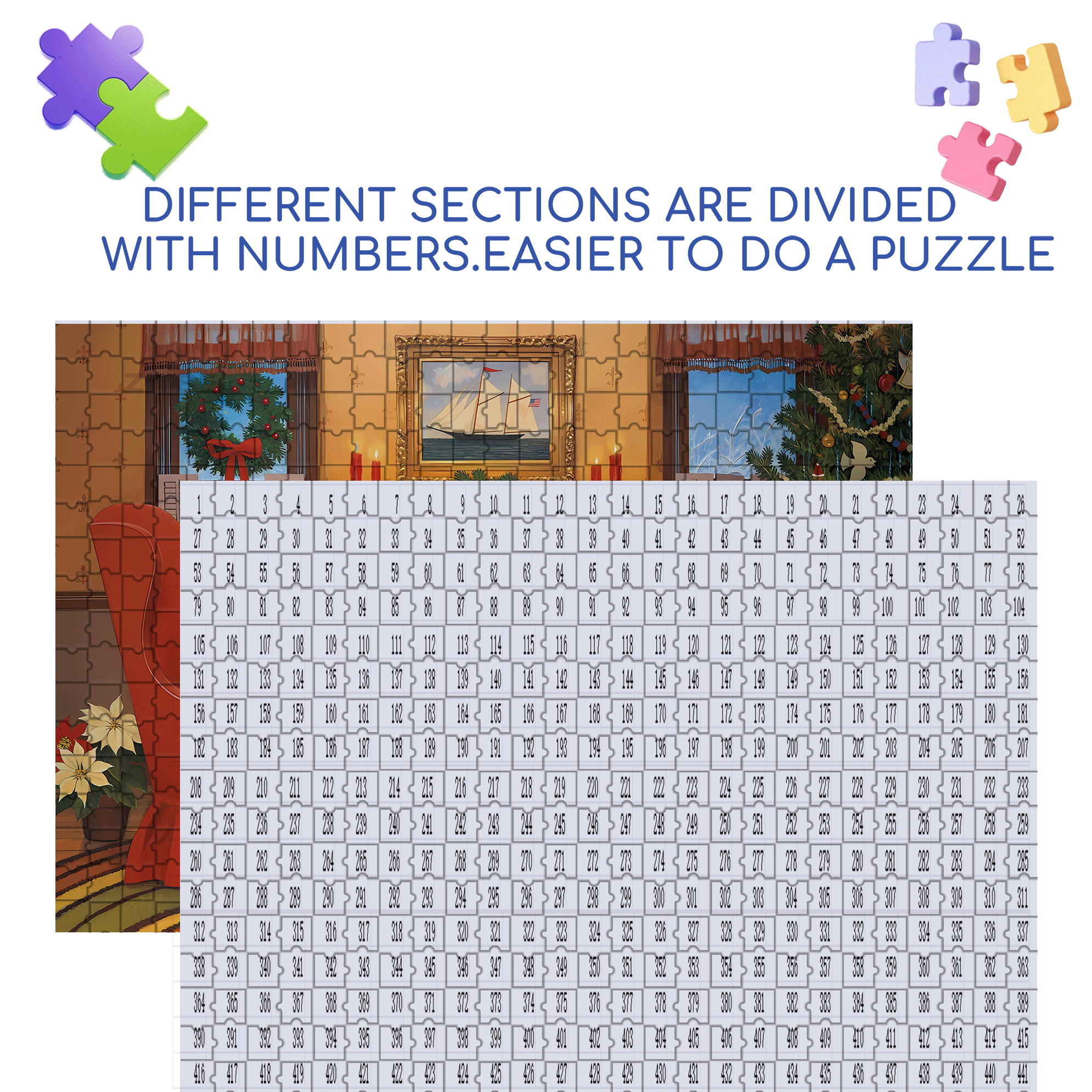Christmas Hearth 500pcs/1000pcs Jigsaw Puzzle, Scratch-Resistant, Interactive Family Game & Brain-Boosting DIY Decor, Perfect for Halloween, Christmas & New Year Gifts, Family Puzzle Game
