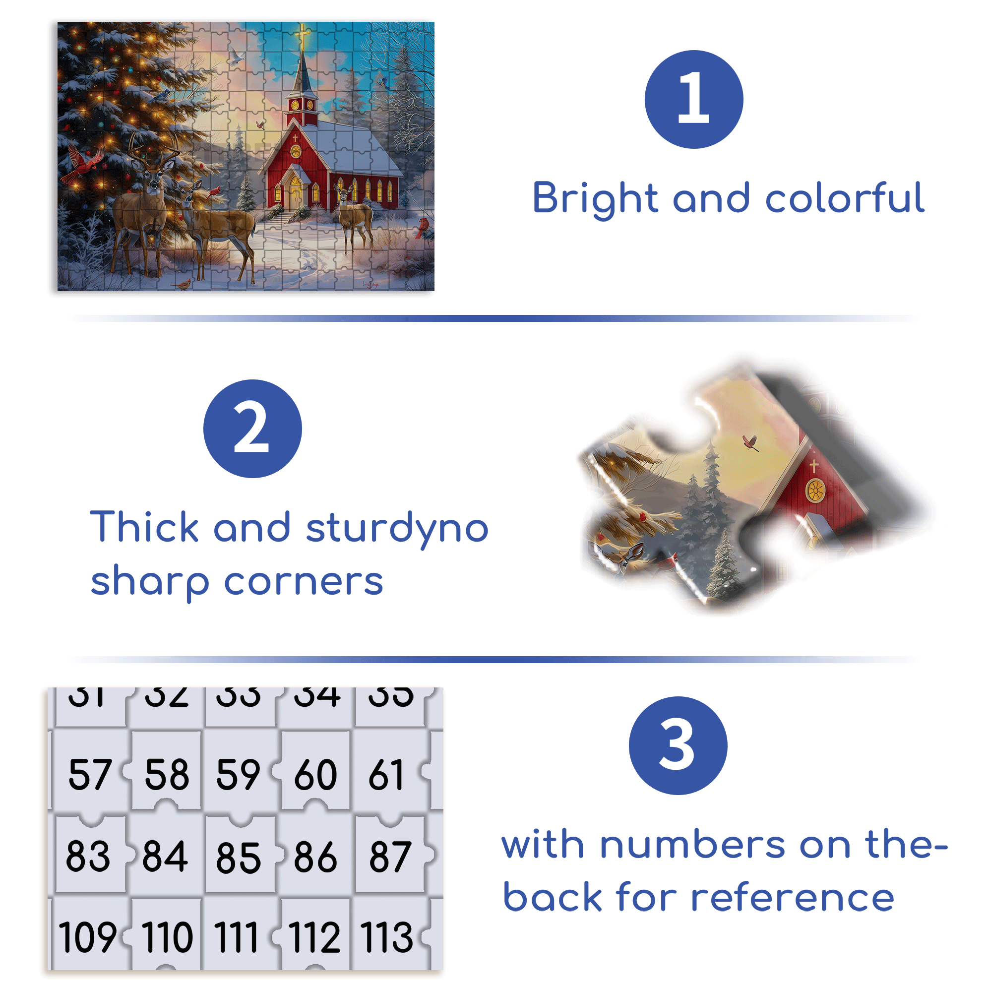 Christmas Radiance 500pcs/1000pcs Jigsaw Puzzle, Scratch-Resistant, Interactive Family Game & Brain-Boosting DIY Decor, Perfect for Halloween, Christmas & New Year Gifts, Family Puzzle Game