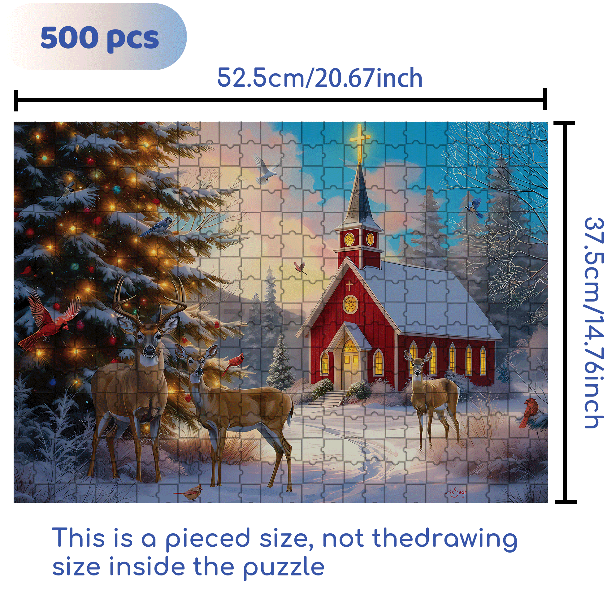 Christmas Radiance 500pcs/1000pcs Jigsaw Puzzle, Scratch-Resistant, Interactive Family Game & Brain-Boosting DIY Decor, Perfect for Halloween, Christmas & New Year Gifts, Family Puzzle Game