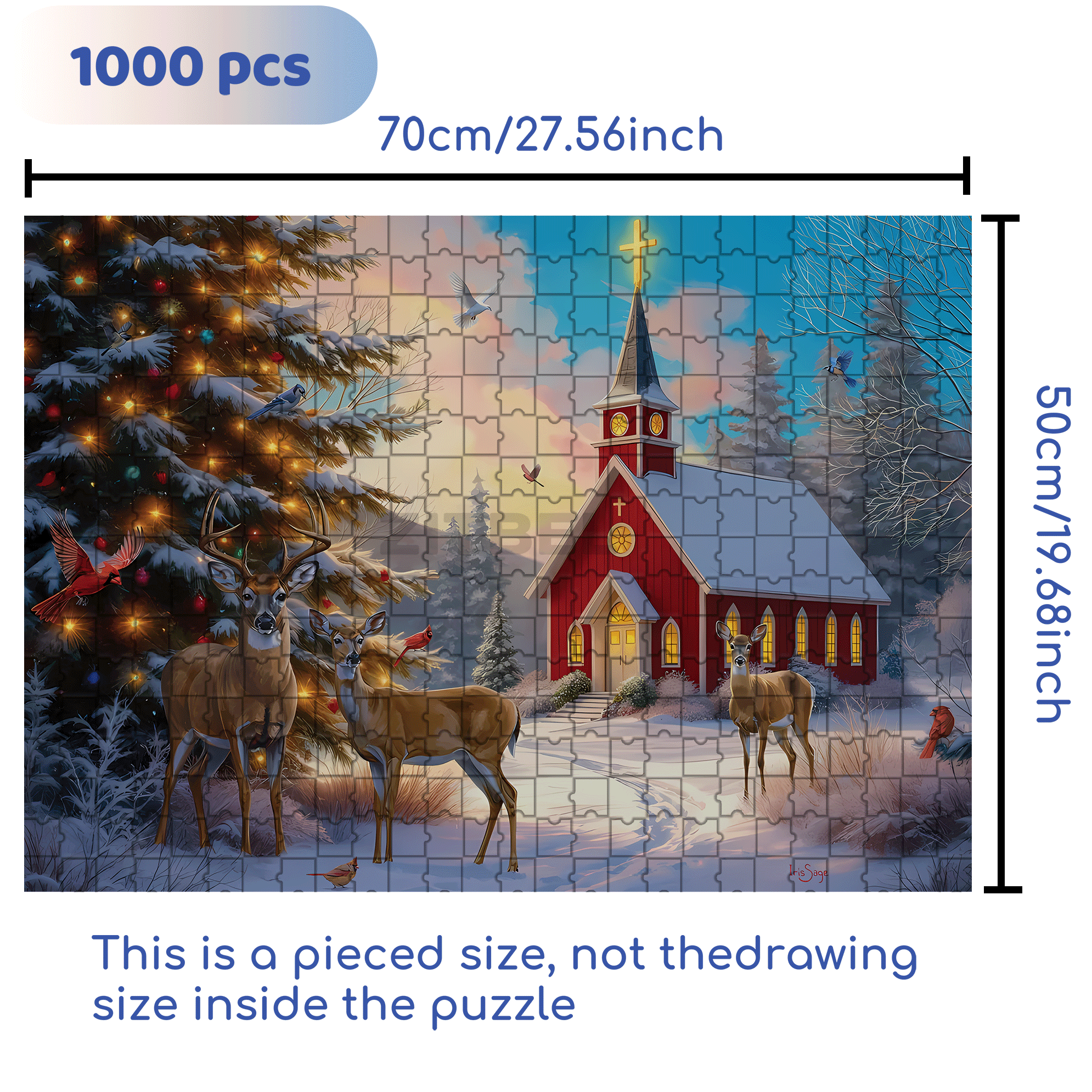 Christmas Radiance 500pcs/1000pcs Jigsaw Puzzle, Scratch-Resistant, Interactive Family Game & Brain-Boosting DIY Decor, Perfect for Halloween, Christmas & New Year Gifts, Family Puzzle Game