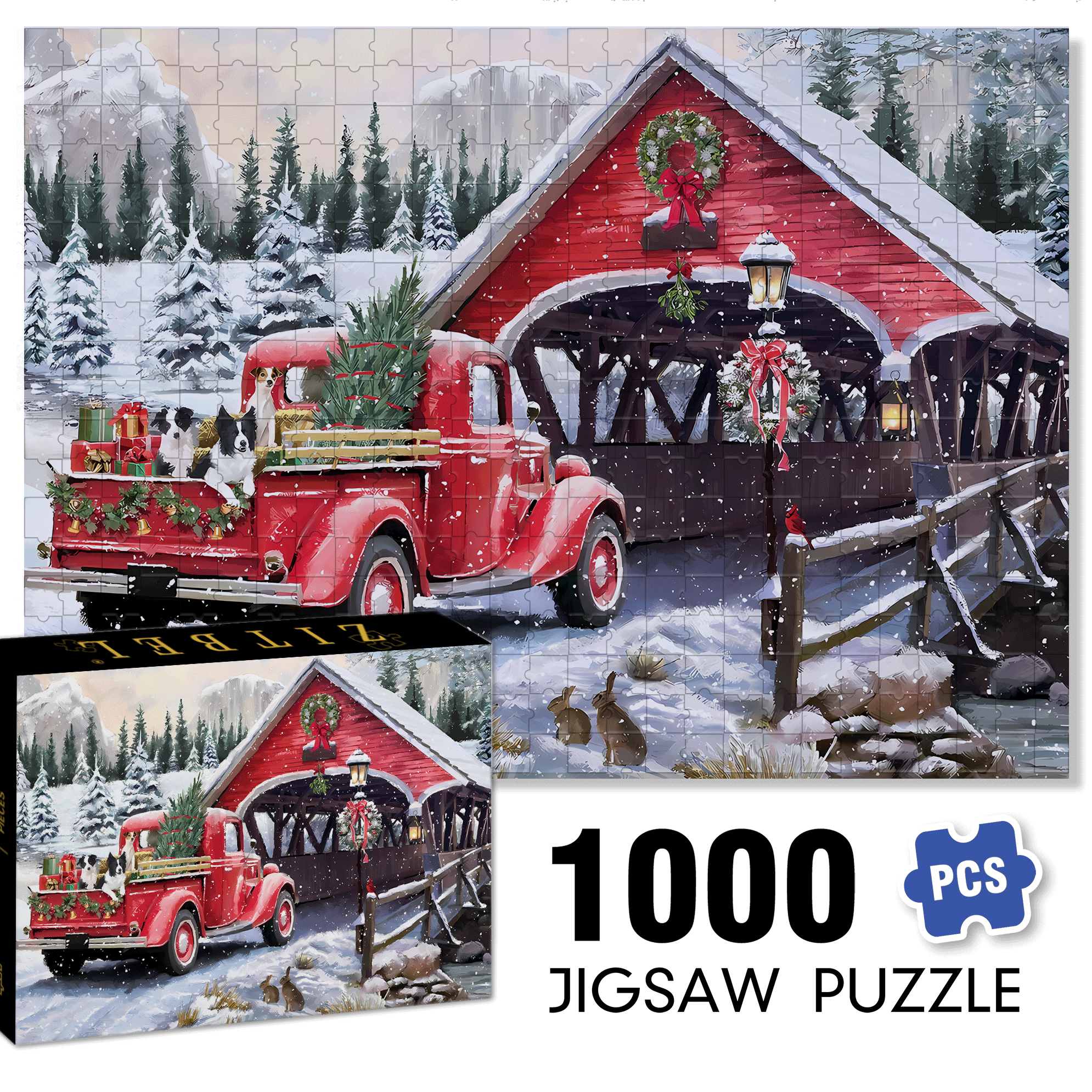 Christmas Special Delivery 500pcs/1000pcs Jigsaw Puzzle, Scratch-Resistant, Interactive Family Game & Brain-Boosting DIY Decor, Perfect for Halloween, Christmas & New Year Gifts, Family Puzzle Game