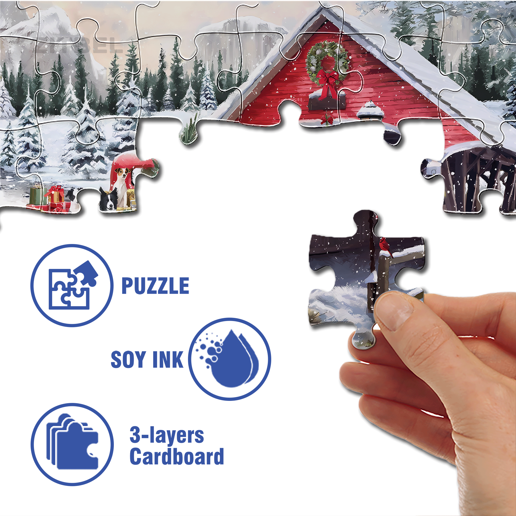 Christmas Special Delivery 500pcs/1000pcs Jigsaw Puzzle, Scratch-Resistant, Interactive Family Game & Brain-Boosting DIY Decor, Perfect for Halloween, Christmas & New Year Gifts, Family Puzzle Game