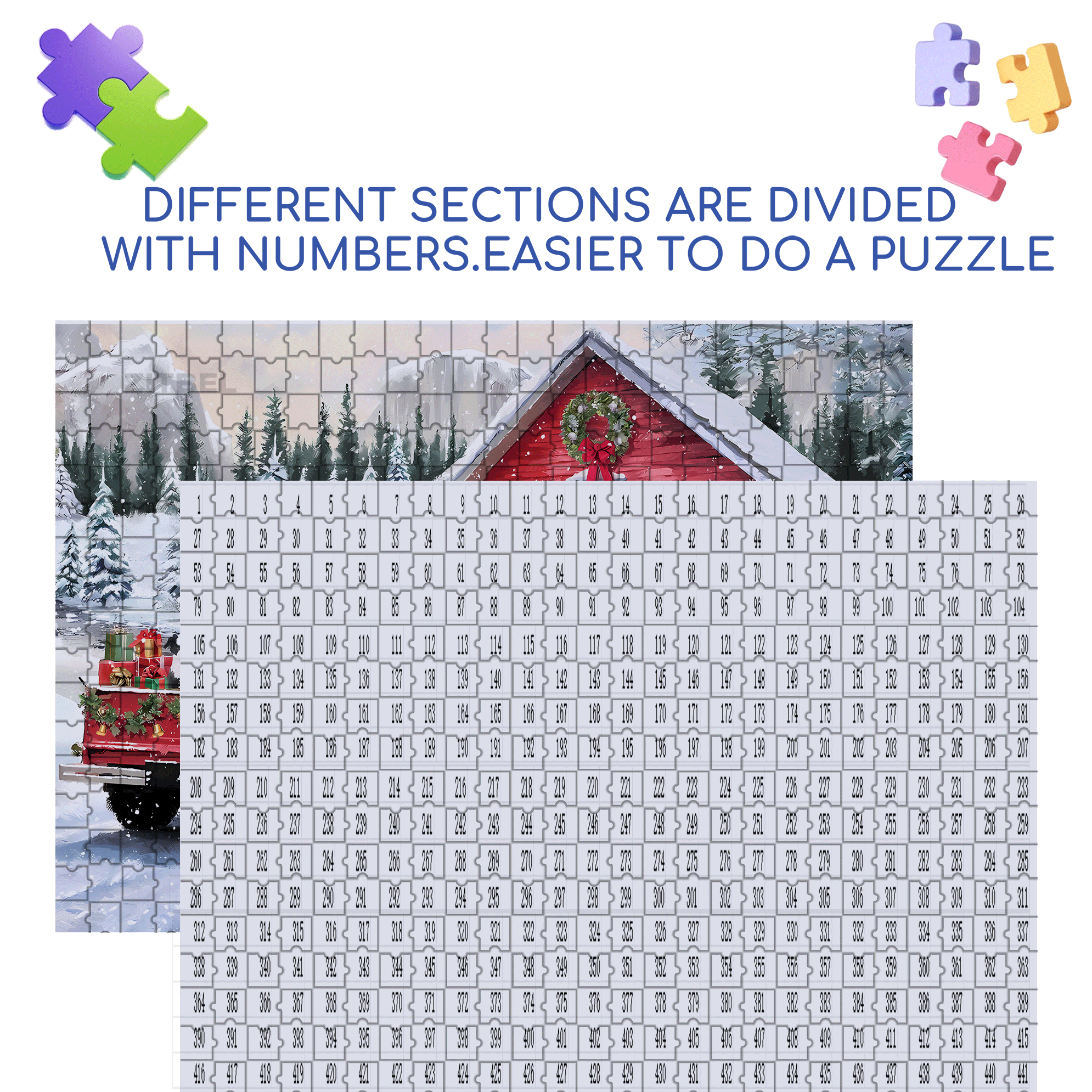 Christmas Special Delivery 500pcs/1000pcs Jigsaw Puzzle, Scratch-Resistant, Interactive Family Game & Brain-Boosting DIY Decor, Perfect for Halloween, Christmas & New Year Gifts, Family Puzzle Game
