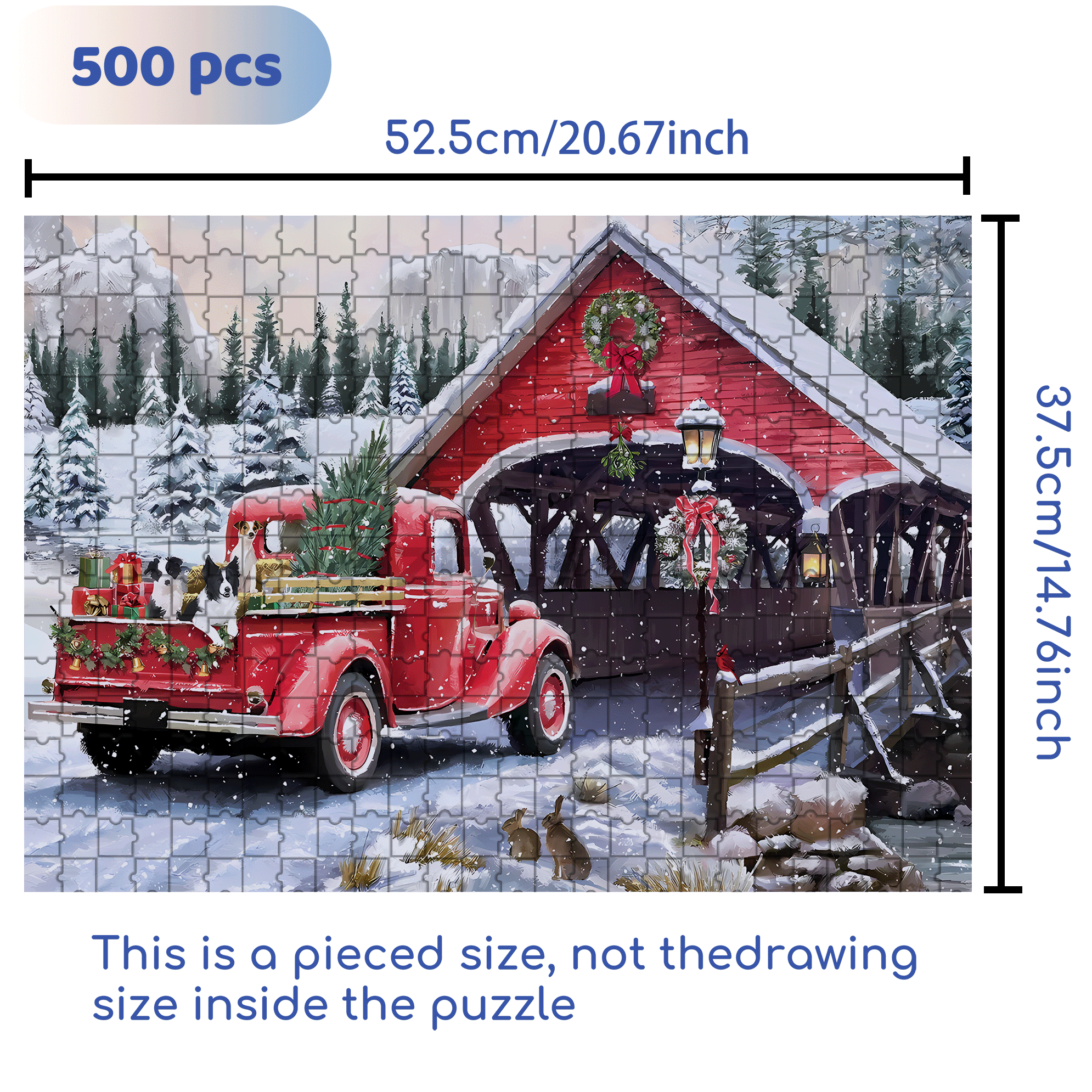 Christmas Special Delivery 500pcs/1000pcs Jigsaw Puzzle, Scratch-Resistant, Interactive Family Game & Brain-Boosting DIY Decor, Perfect for Halloween, Christmas & New Year Gifts, Family Puzzle Game