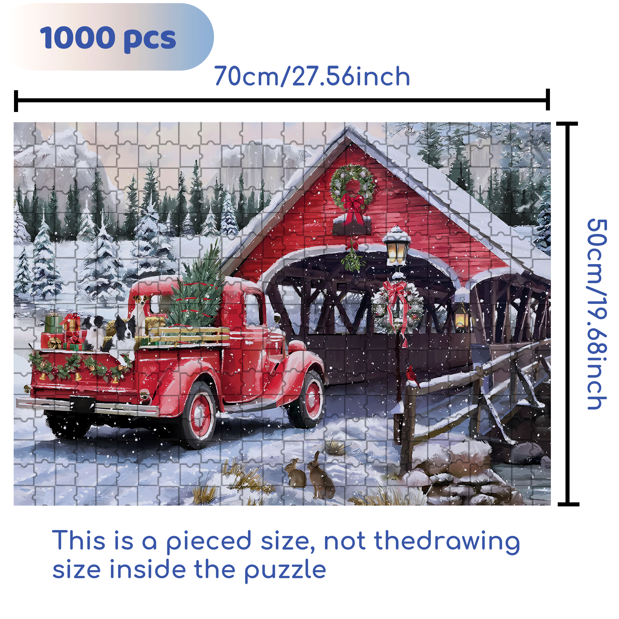 Christmas Special Delivery 500pcs/1000pcs Jigsaw Puzzle, Scratch-Resistant, Interactive Family Game & Brain-Boosting DIY Decor, Perfect for Halloween, Christmas & New Year Gifts, Family Puzzle Game