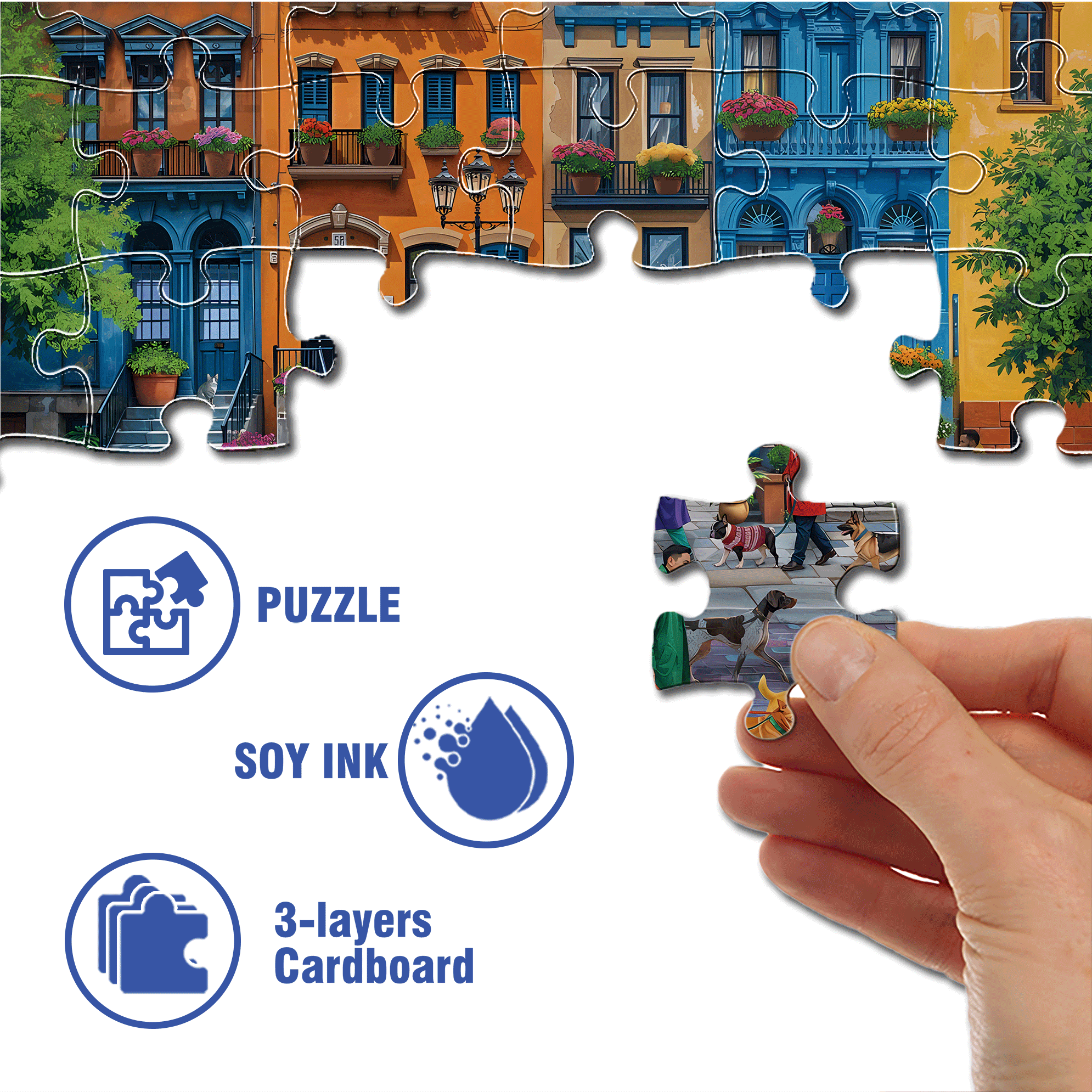 Dog Walkers 500pcs/1000pcs Jigsaw Puzzle, Scratch-Resistant, Interactive Family Game & Brain-Boosting DIY Decor, Perfect for Halloween, Christmas & New Year Gifts, Family Puzzle Game