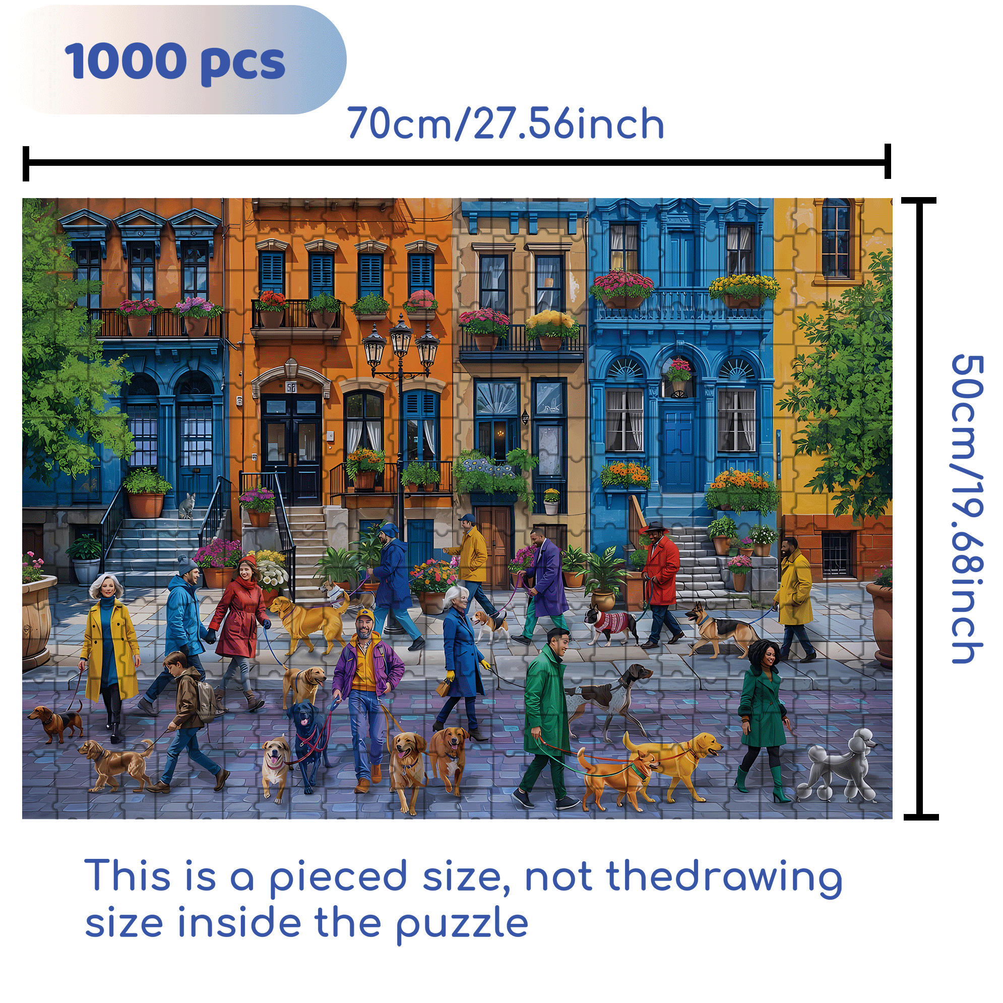 Dog Walkers 500pcs/1000pcs Jigsaw Puzzle, Scratch-Resistant, Interactive Family Game & Brain-Boosting DIY Decor, Perfect for Halloween, Christmas & New Year Gifts, Family Puzzle Game