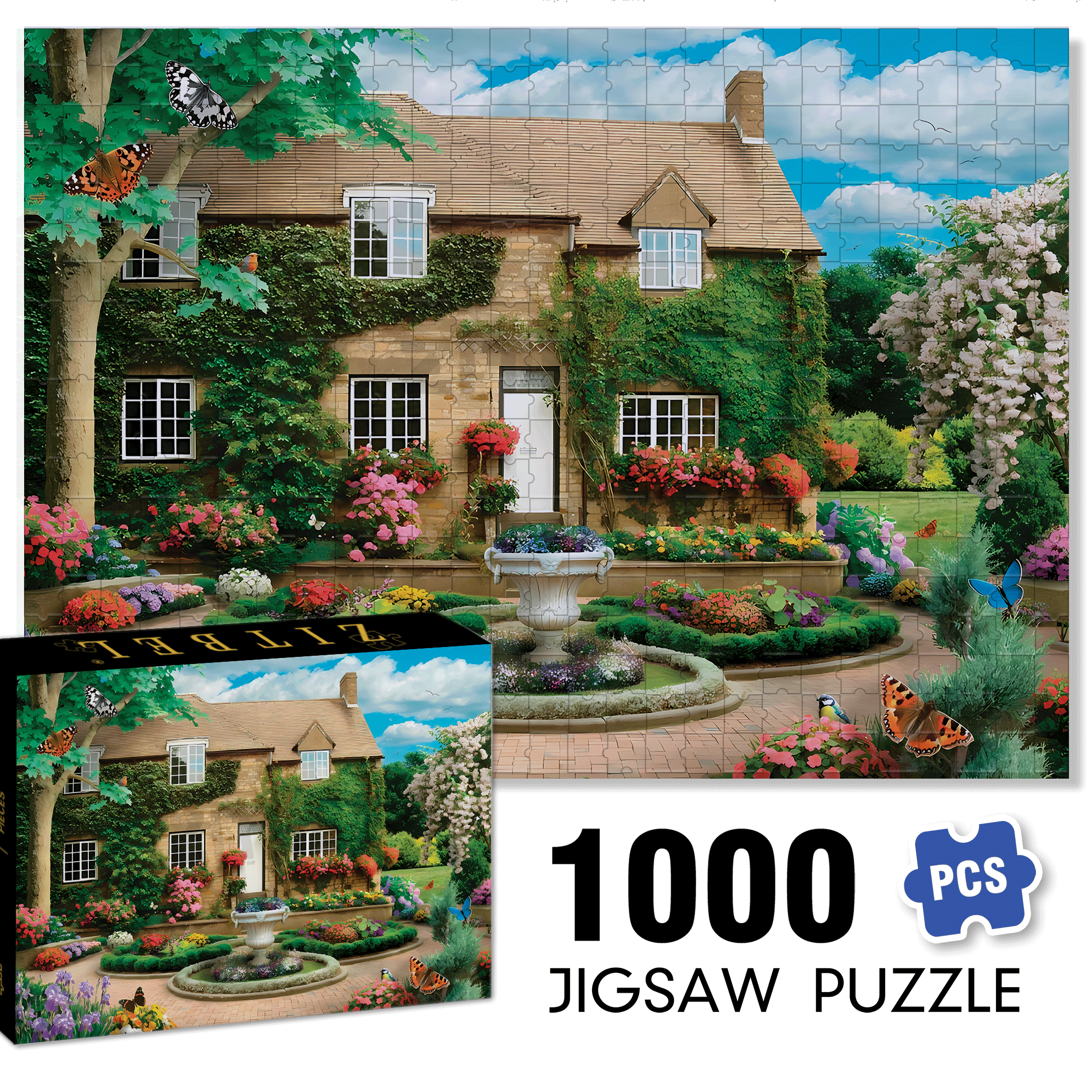 Estate Of Opulence 500pcs/1000pcs Jigsaw Puzzle, Scratch-Resistant, Interactive Family Game & Brain-Boosting DIY Decor, Perfect for Halloween, Christmas & New Year Gifts, Family Puzzle Game