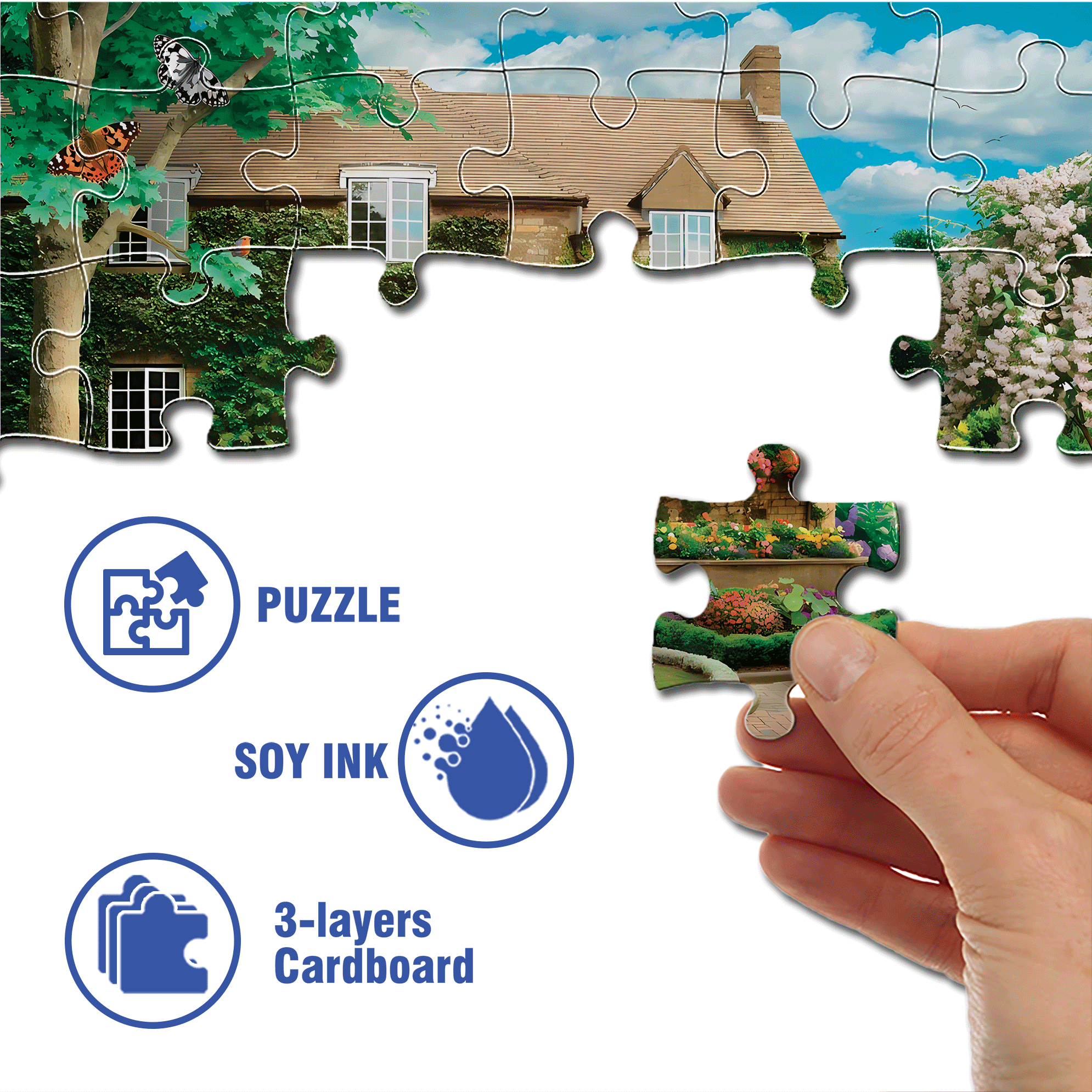 Estate Of Opulence 500pcs/1000pcs Jigsaw Puzzle, Scratch-Resistant, Interactive Family Game & Brain-Boosting DIY Decor, Perfect for Halloween, Christmas & New Year Gifts, Family Puzzle Game