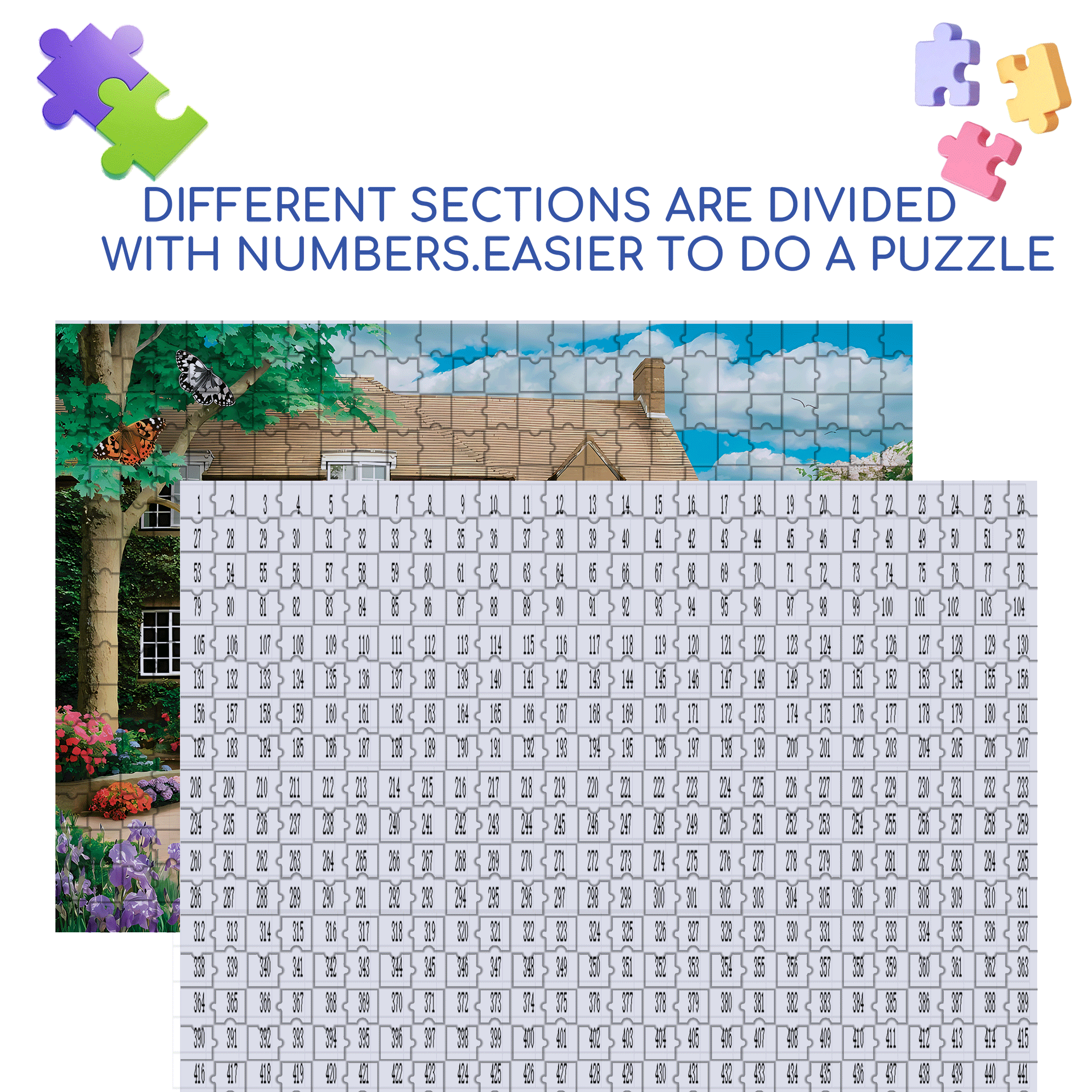Estate Of Opulence 500pcs/1000pcs Jigsaw Puzzle, Scratch-Resistant, Interactive Family Game & Brain-Boosting DIY Decor, Perfect for Halloween, Christmas & New Year Gifts, Family Puzzle Game