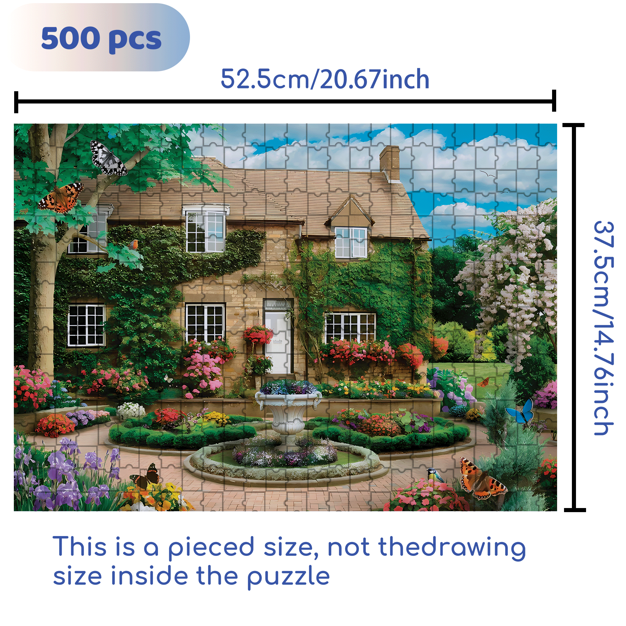 Estate Of Opulence 500pcs/1000pcs Jigsaw Puzzle, Scratch-Resistant, Interactive Family Game & Brain-Boosting DIY Decor, Perfect for Halloween, Christmas & New Year Gifts, Family Puzzle Game