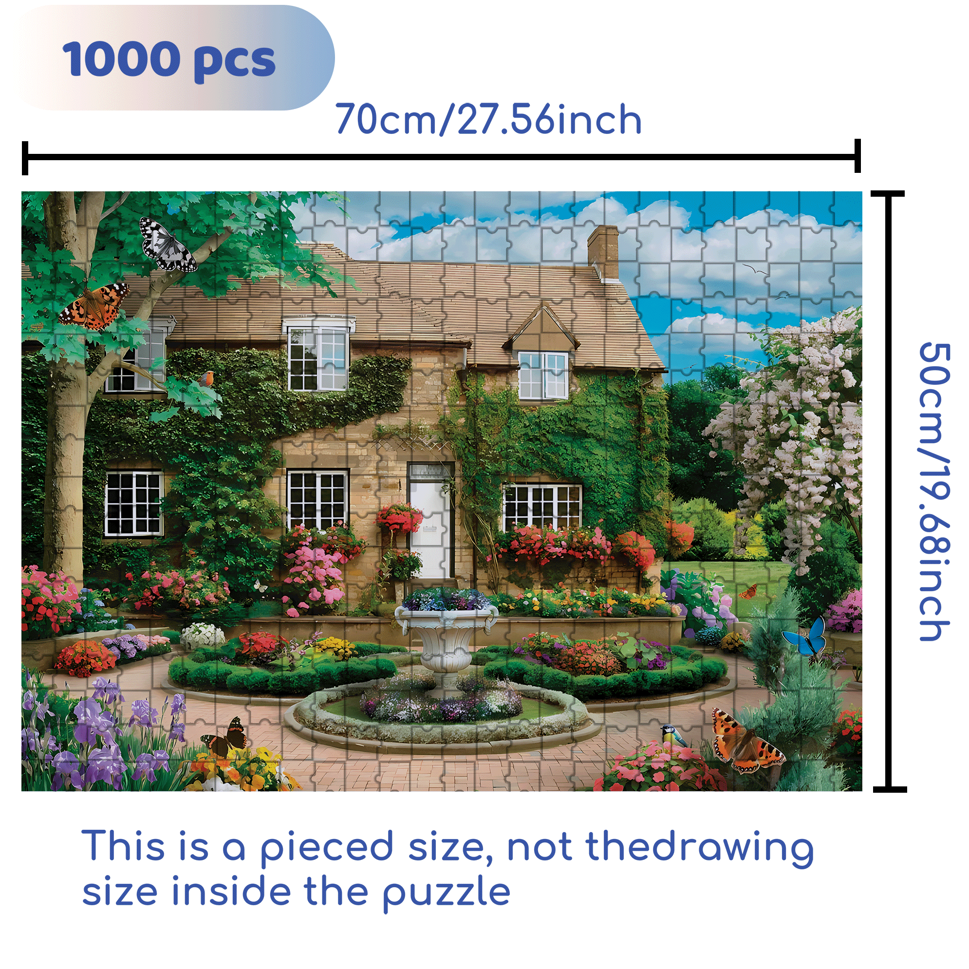 Estate Of Opulence 500pcs/1000pcs Jigsaw Puzzle, Scratch-Resistant, Interactive Family Game & Brain-Boosting DIY Decor, Perfect for Halloween, Christmas & New Year Gifts, Family Puzzle Game