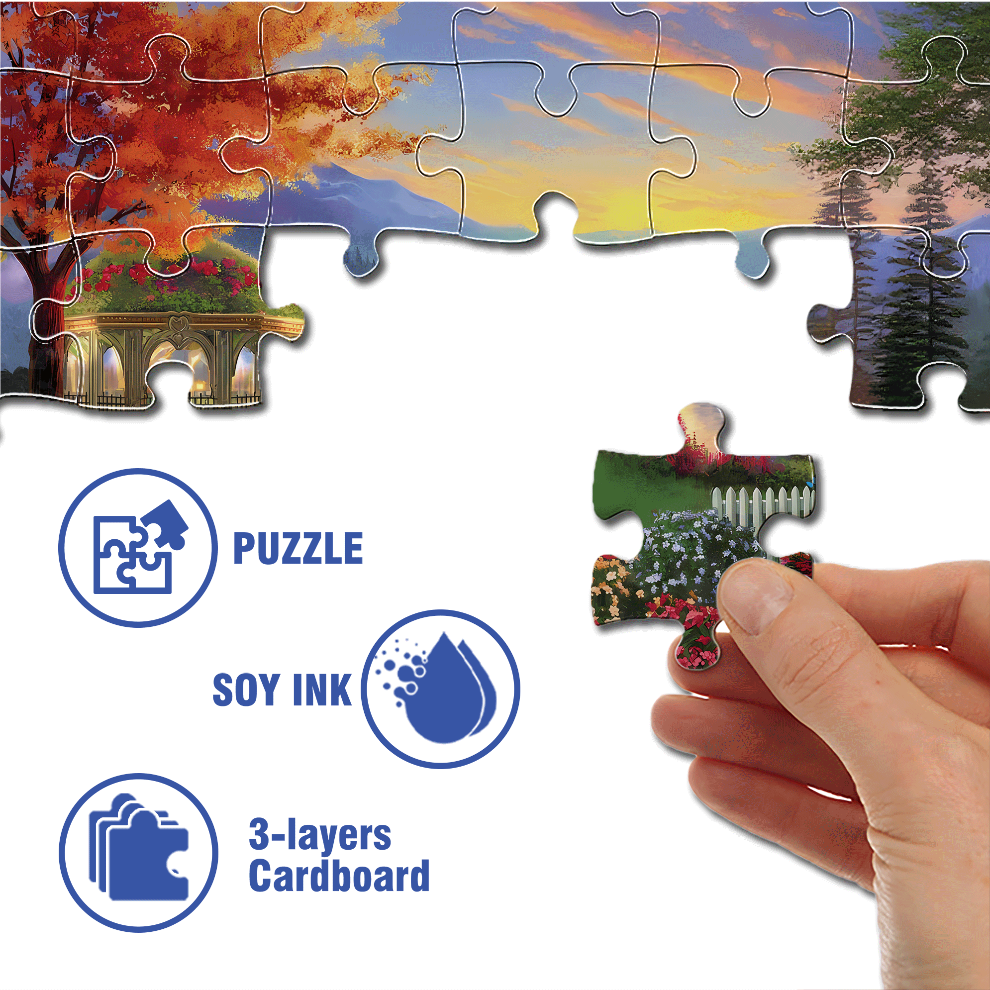 Evening Stroll 500pcs/1000pcs Jigsaw Puzzle, Scratch-Resistant, Interactive Family Game & Brain-Boosting DIY Decor, Perfect for Halloween, Christmas & New Year Gifts, Family Puzzle Game