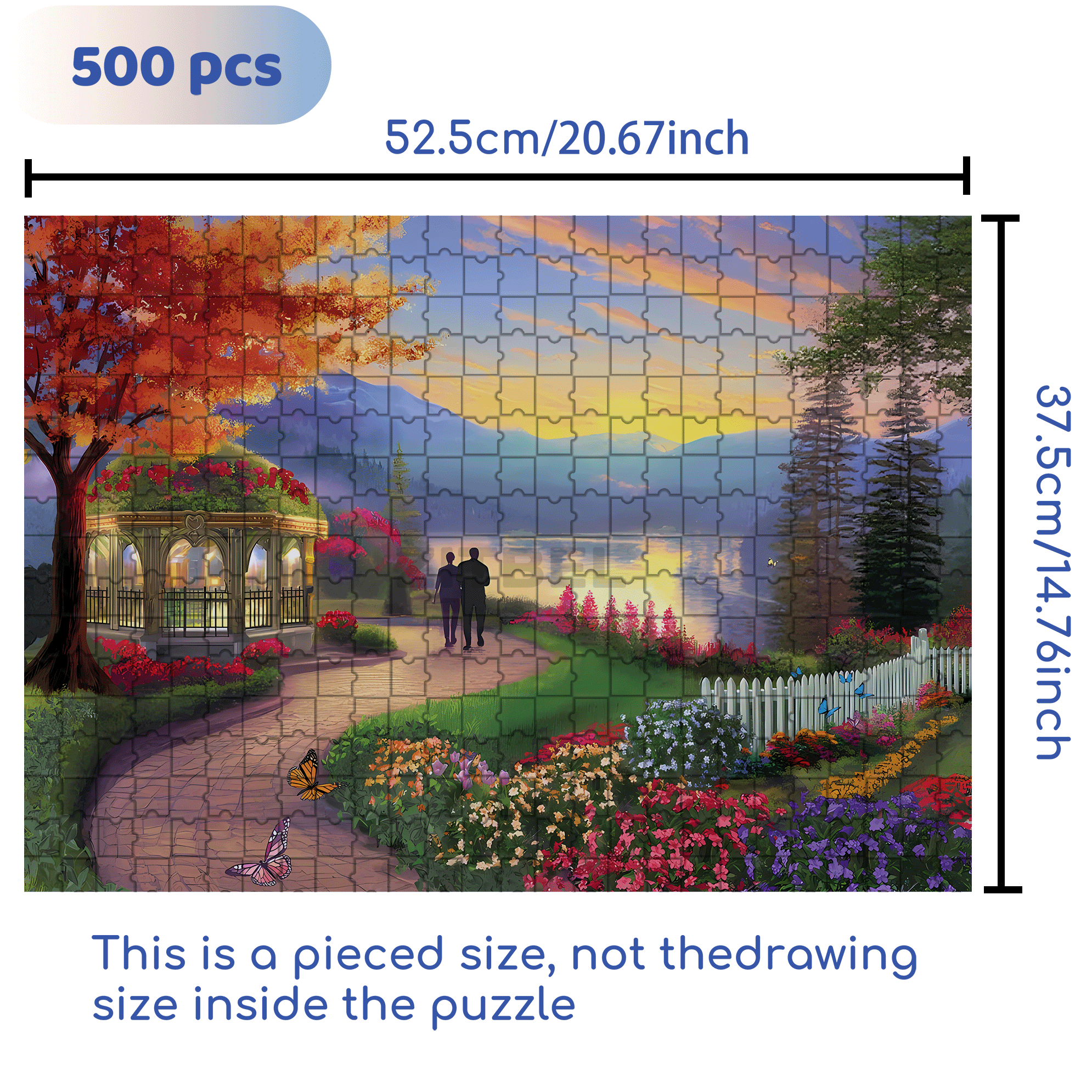 Evening Stroll 500pcs/1000pcs Jigsaw Puzzle, Scratch-Resistant, Interactive Family Game & Brain-Boosting DIY Decor, Perfect for Halloween, Christmas & New Year Gifts, Family Puzzle Game