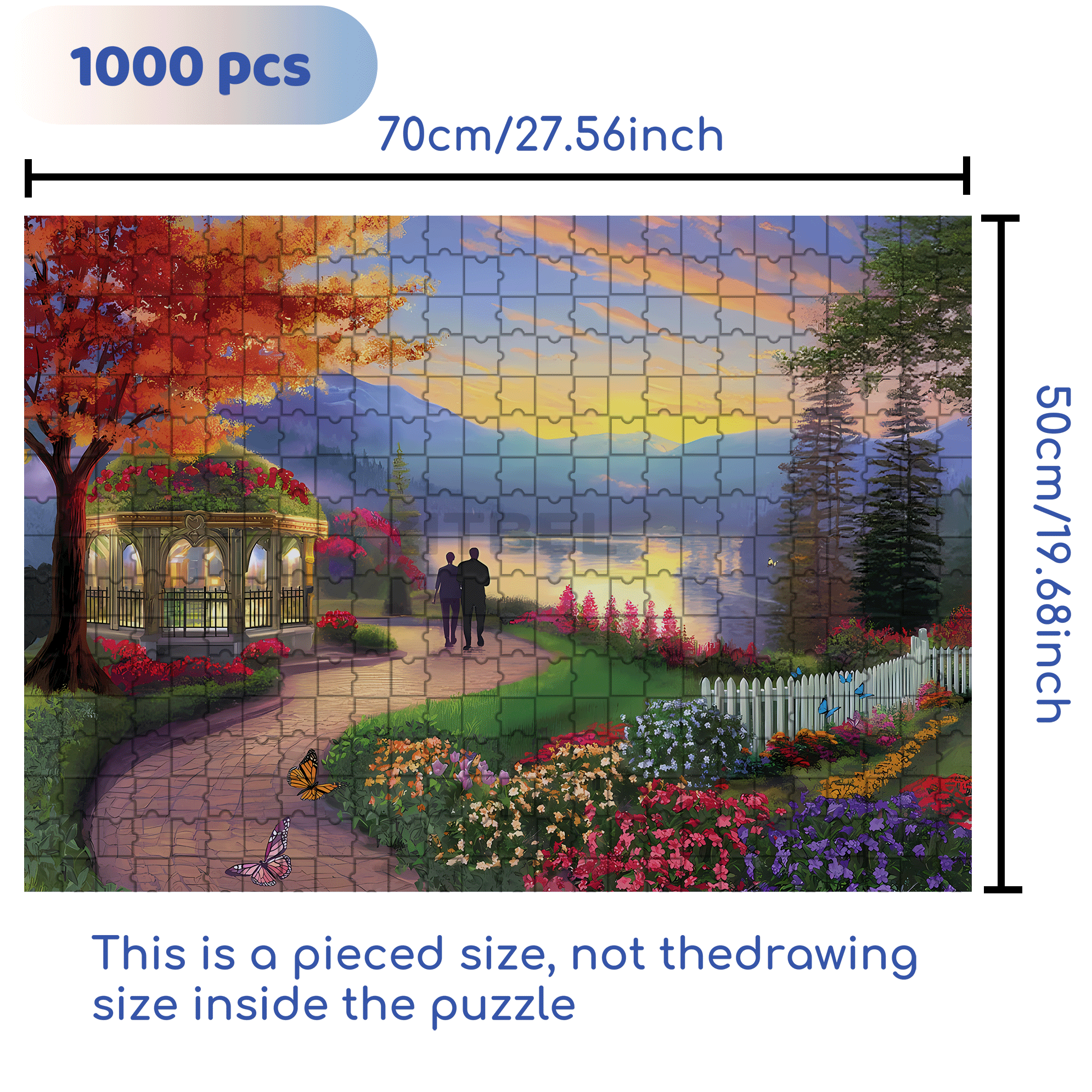 Evening Stroll 500pcs/1000pcs Jigsaw Puzzle, Scratch-Resistant, Interactive Family Game & Brain-Boosting DIY Decor, Perfect for Halloween, Christmas & New Year Gifts, Family Puzzle Game