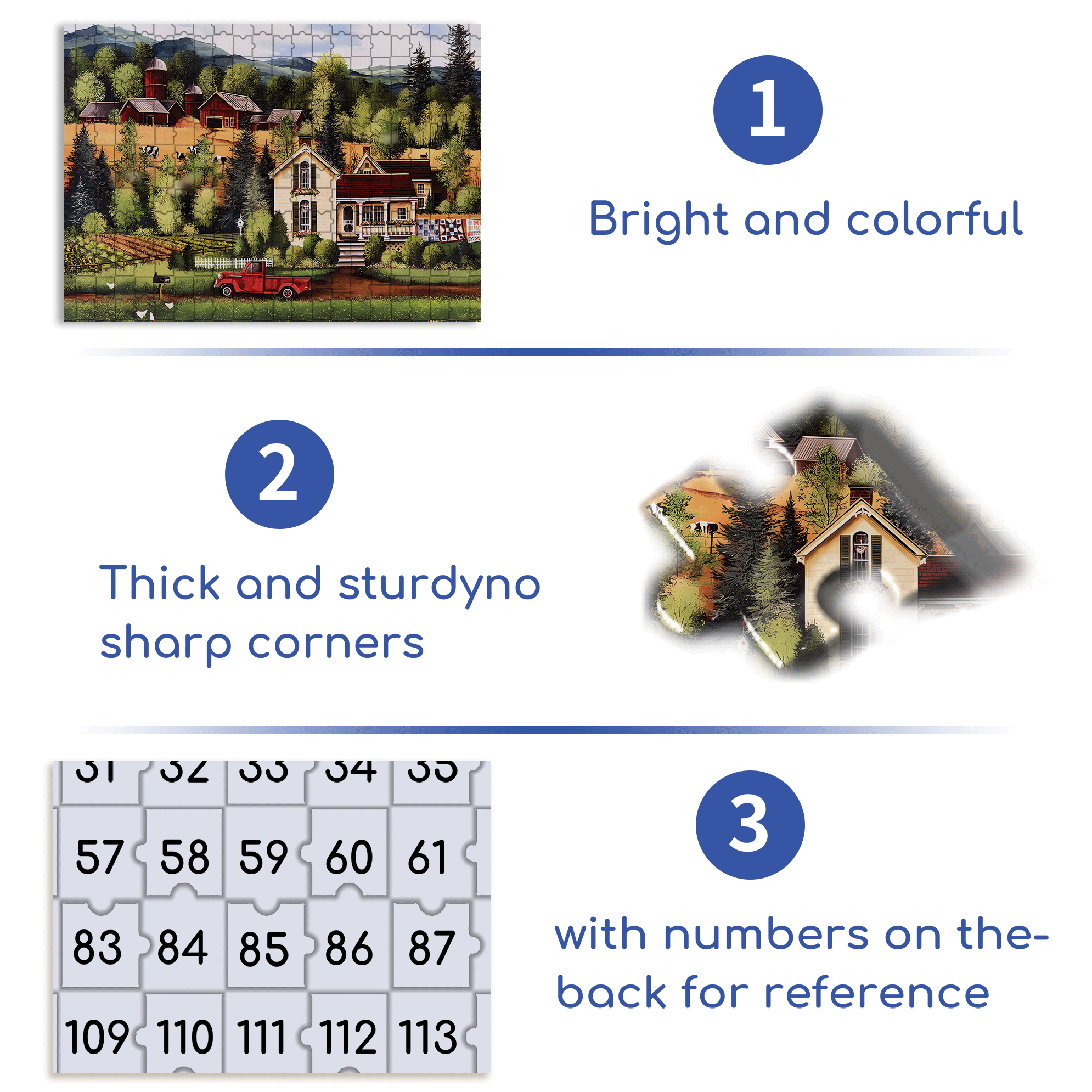 Farm Country Retreat 500pcs/1000pcs Jigsaw Puzzle, Scratch-Resistant, Interactive Family Game & Brain-Boosting DIY Decor, Perfect for Halloween, Christmas & New Year Gifts, Family Puzzle Game