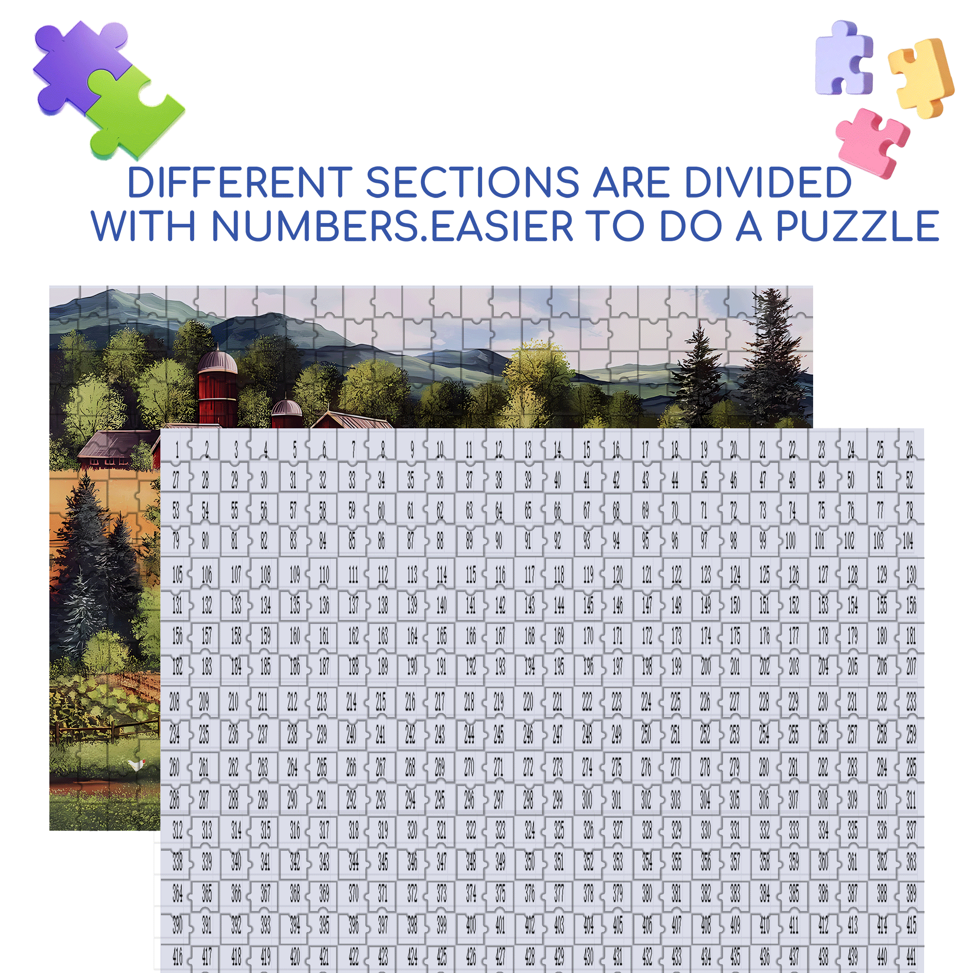 Farm Country Retreat 500pcs/1000pcs Jigsaw Puzzle, Scratch-Resistant, Interactive Family Game & Brain-Boosting DIY Decor, Perfect for Halloween, Christmas & New Year Gifts, Family Puzzle Game