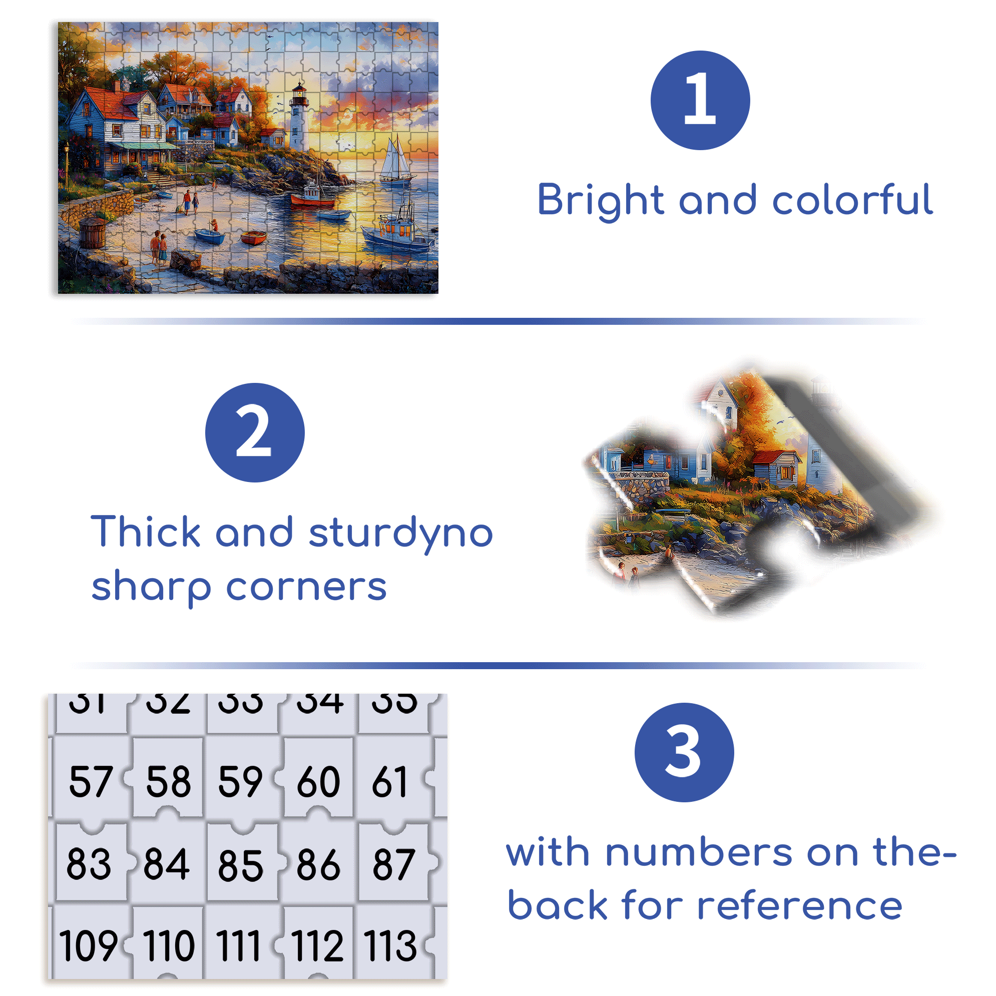 Fishing Village 500pcs/1000pcs Jigsaw Puzzle, Scratch-Resistant, Interactive Family Game & Brain-Boosting DIY Decor, Perfect for Halloween, Christmas & New Year Gifts, Family Puzzle Game