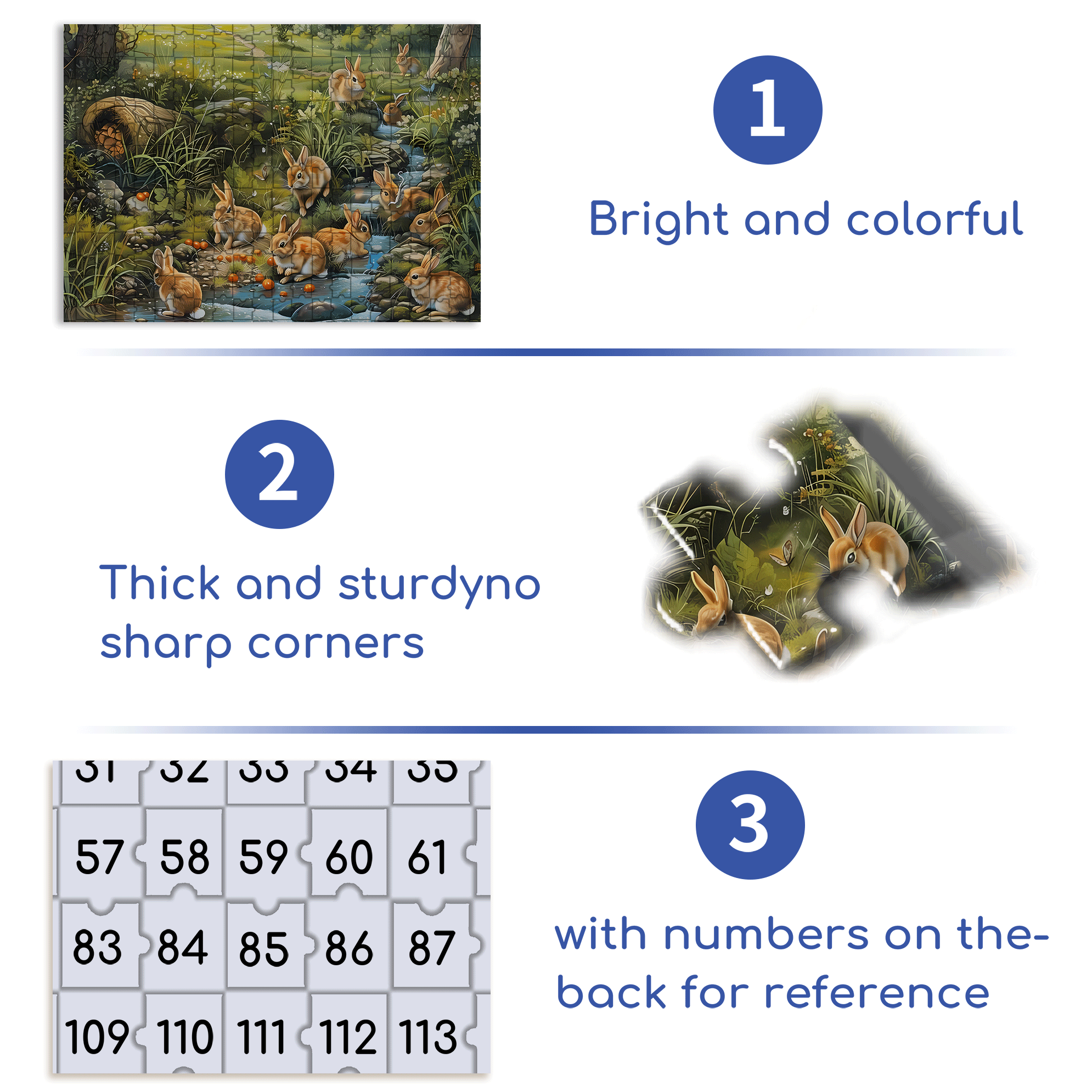 Forest Rabbit 500pcs/1000pcs Jigsaw Puzzle, Scratch-Resistant, Interactive Family Game & Brain-Boosting DIY Decor, Perfect for Halloween, Christmas & New Year Gifts, Family Puzzle Game