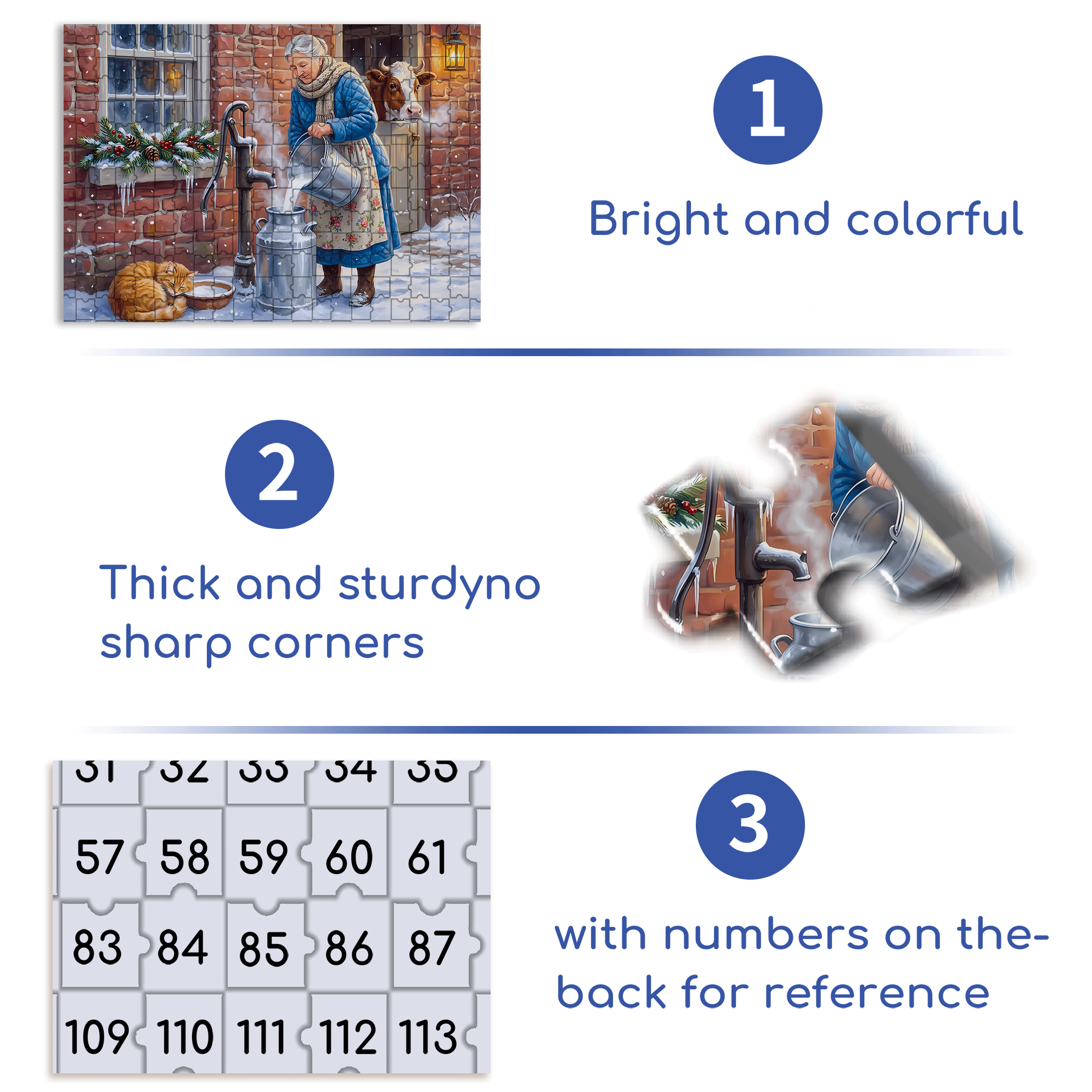 Fresh Milk 500pcs/1000pcs Jigsaw Puzzle, Scratch-Resistant, Interactive Family Game & Brain-Boosting DIY Decor, Perfect for Halloween, Christmas & New Year Gifts, Family Puzzle Game