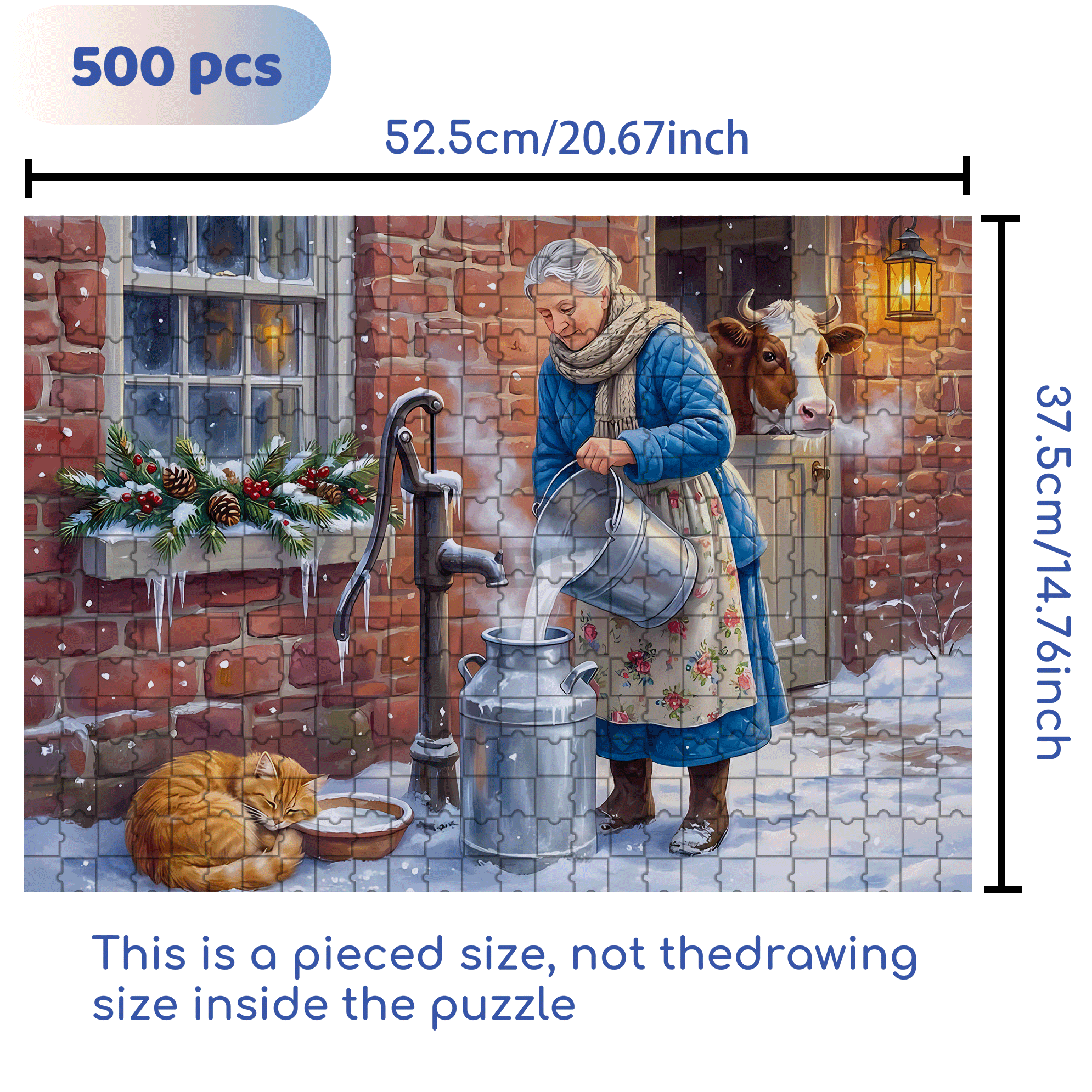 Fresh Milk 500pcs/1000pcs Jigsaw Puzzle, Scratch-Resistant, Interactive Family Game & Brain-Boosting DIY Decor, Perfect for Halloween, Christmas & New Year Gifts, Family Puzzle Game