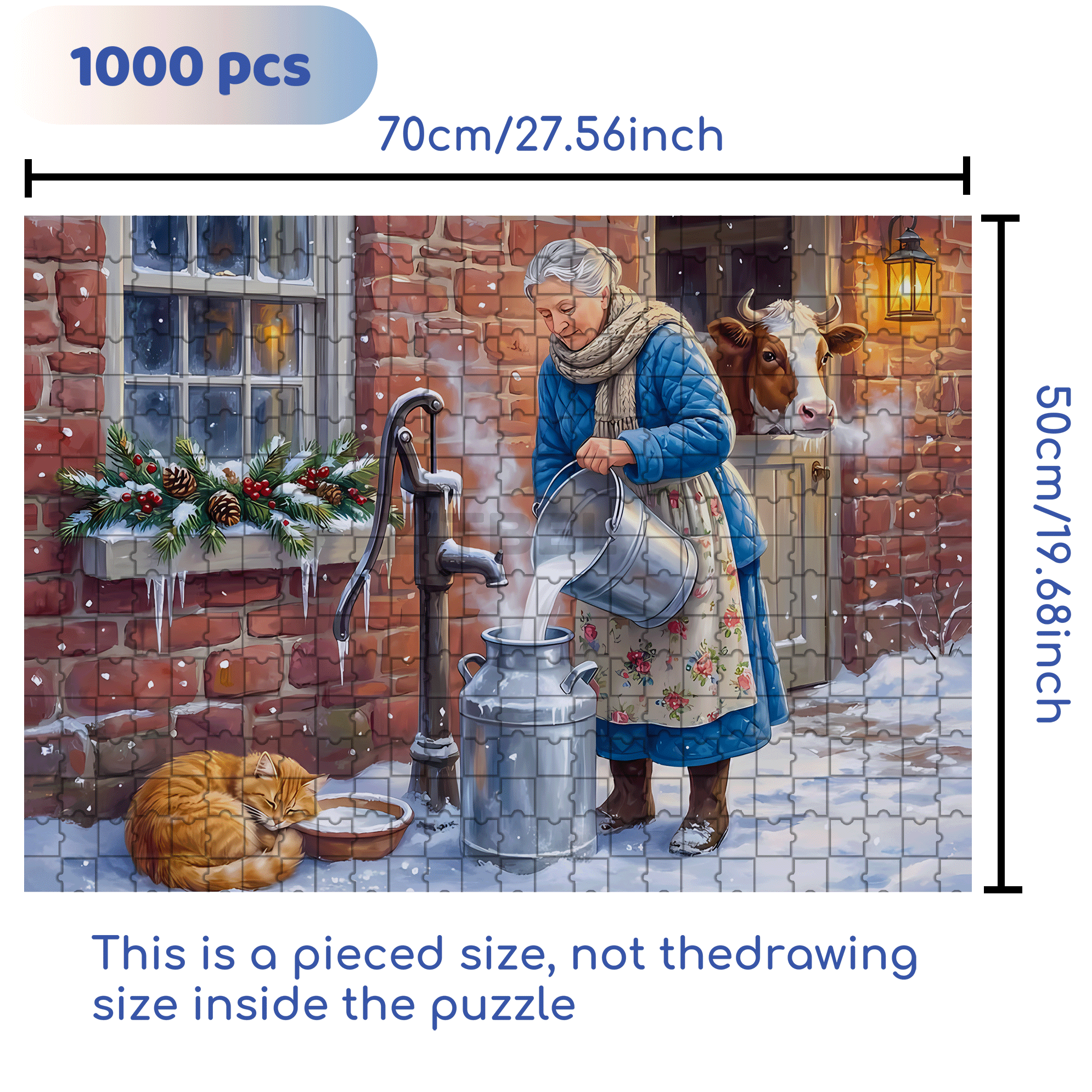 Fresh Milk 500pcs/1000pcs Jigsaw Puzzle, Scratch-Resistant, Interactive Family Game & Brain-Boosting DIY Decor, Perfect for Halloween, Christmas & New Year Gifts, Family Puzzle Game