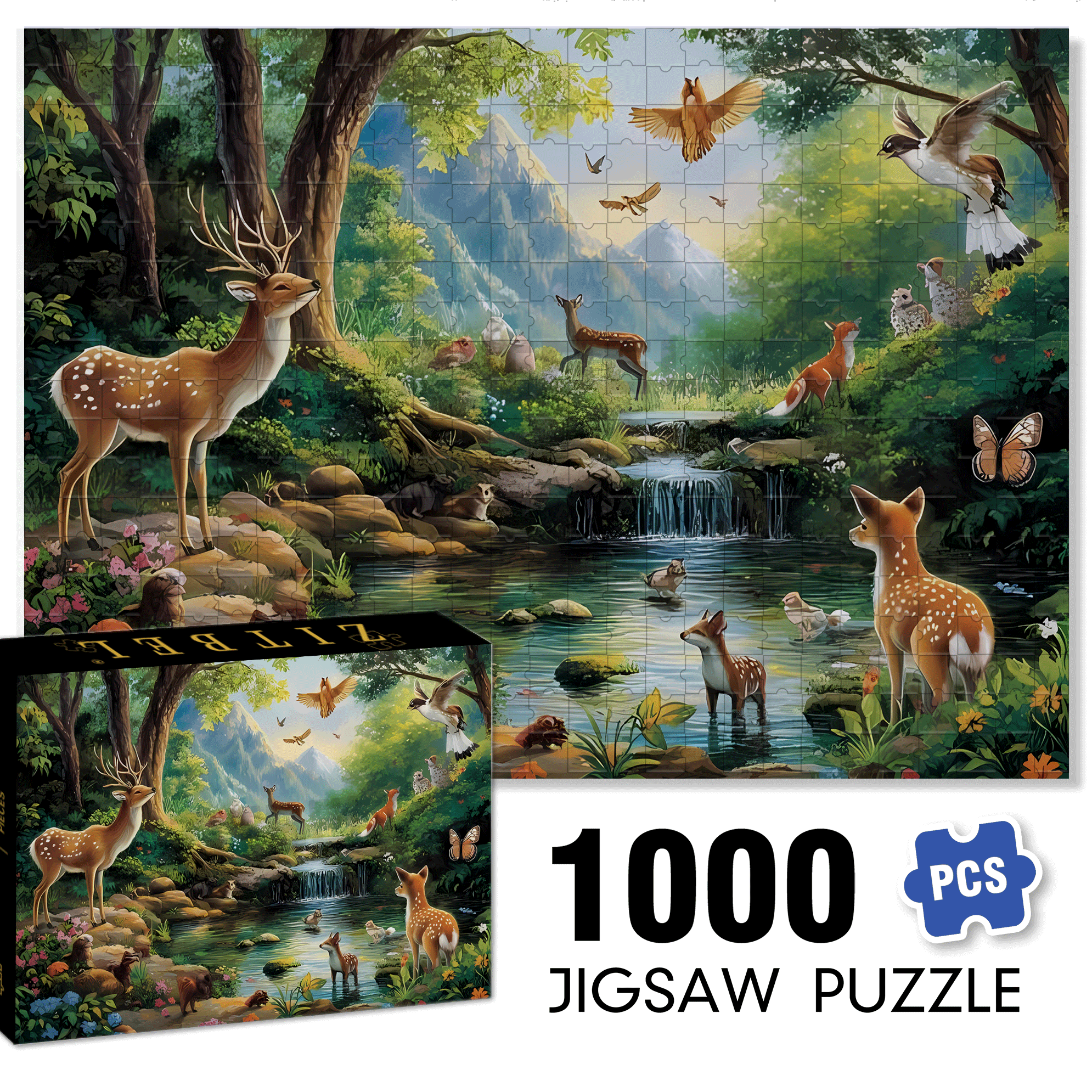 Gentle Small Animals 500pcs/1000pcs Jigsaw Puzzle, Scratch-Resistant, Interactive Family Game & Brain-Boosting DIY Decor, Perfect for Halloween, Christmas & New Year Gifts, Family Puzzle Game