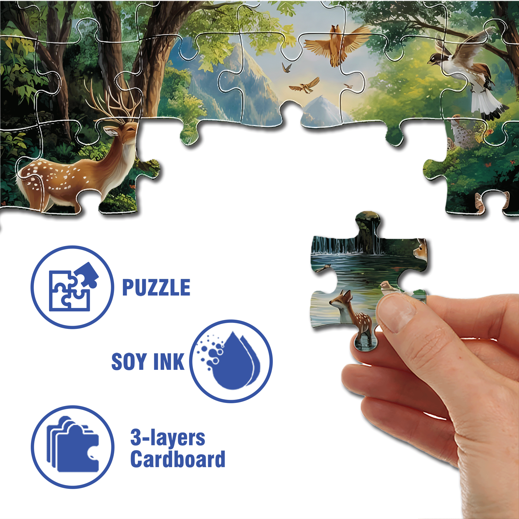 Gentle Small Animals 500pcs/1000pcs Jigsaw Puzzle, Scratch-Resistant, Interactive Family Game & Brain-Boosting DIY Decor, Perfect for Halloween, Christmas & New Year Gifts, Family Puzzle Game