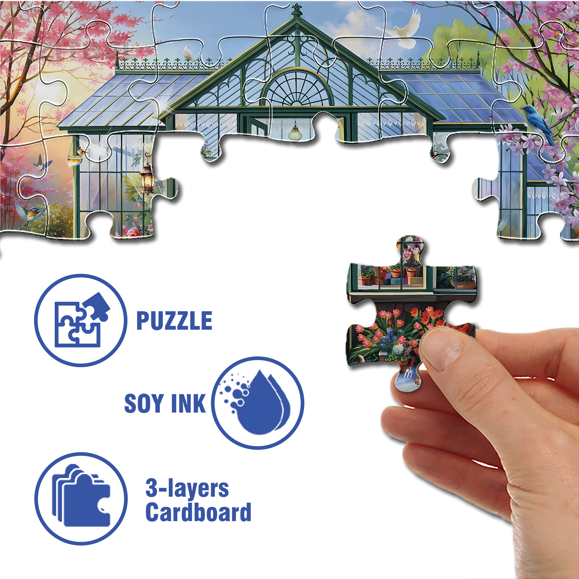 Getting Ready For Spring 500pcs/1000pcs Jigsaw Puzzle, Scratch-Resistant, Interactive Family Game & Brain-Boosting DIY Decor, Perfect for Halloween, Christmas & New Year Gifts, Family Puzzle Game