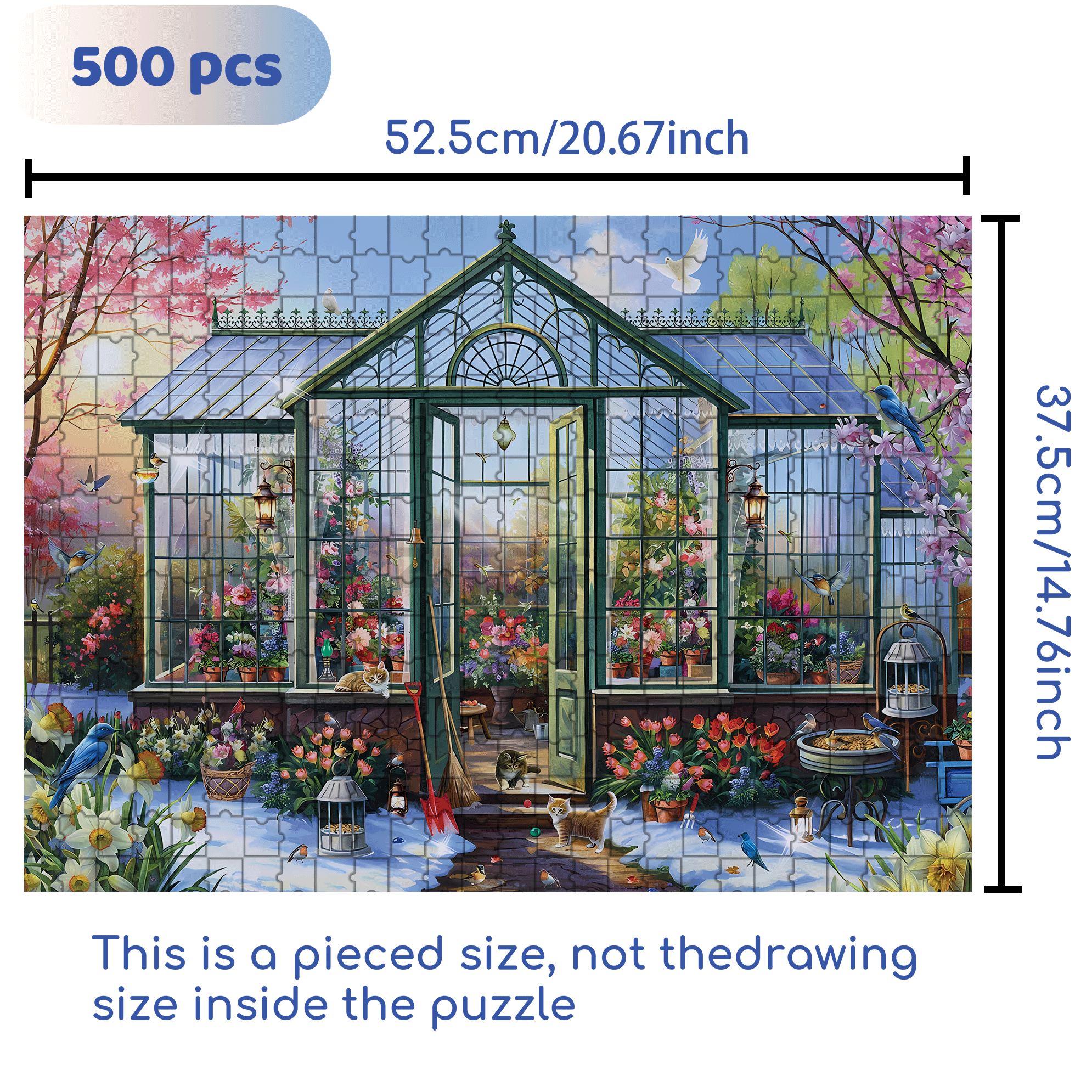Getting Ready For Spring 500pcs/1000pcs Jigsaw Puzzle, Scratch-Resistant, Interactive Family Game & Brain-Boosting DIY Decor, Perfect for Halloween, Christmas & New Year Gifts, Family Puzzle Game