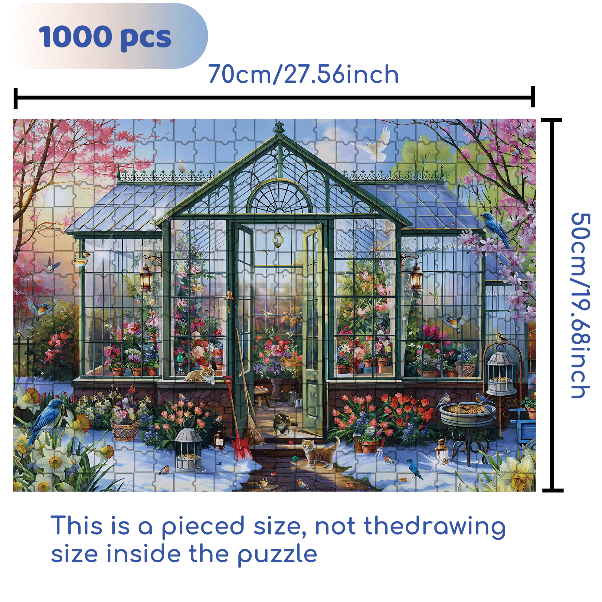 Getting Ready For Spring 500pcs/1000pcs Jigsaw Puzzle, Scratch-Resistant, Interactive Family Game & Brain-Boosting DIY Decor, Perfect for Halloween, Christmas & New Year Gifts, Family Puzzle Game