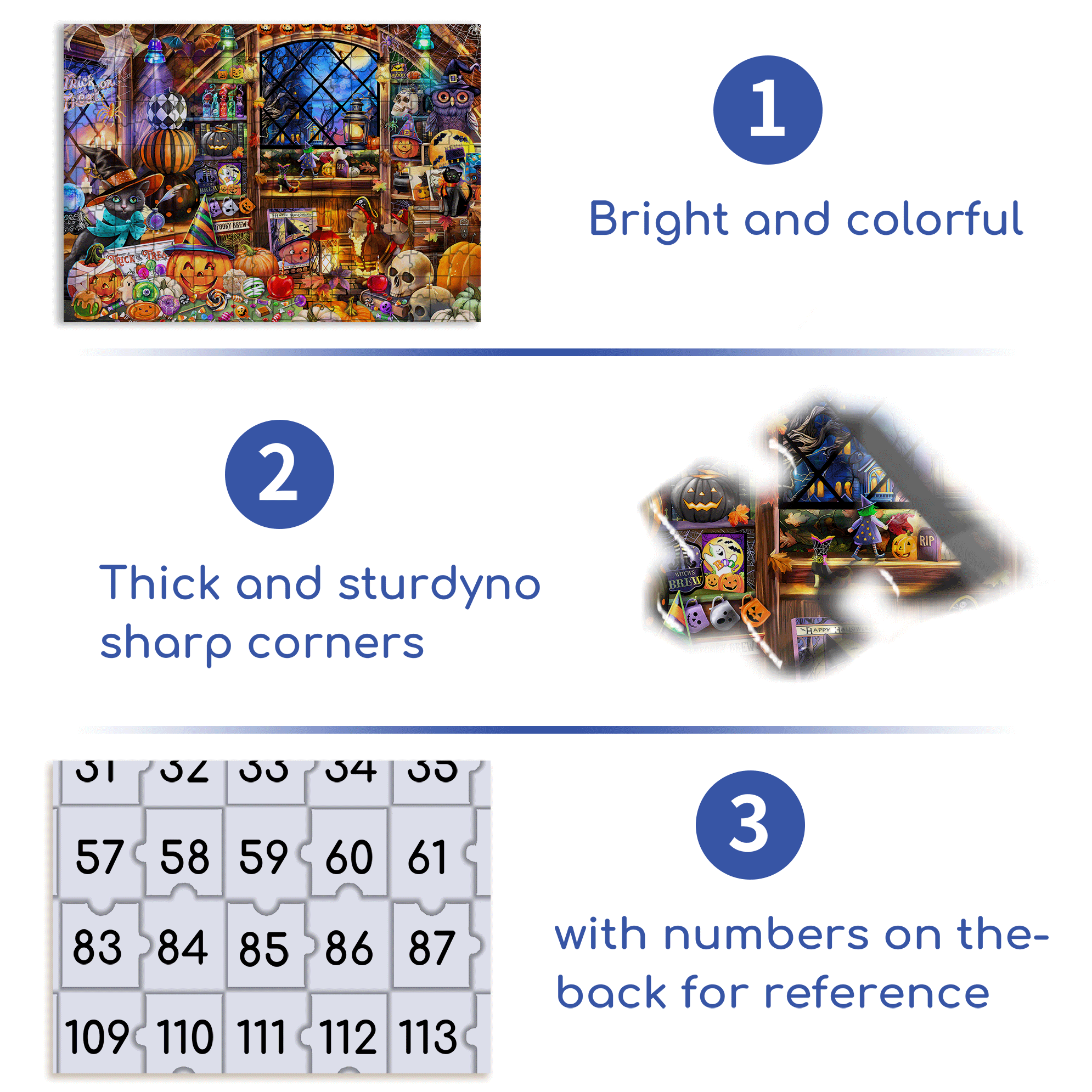 Halloween Collectibles 500pcs/1000pcs Jigsaw Puzzle, Scratch-Resistant, Interactive Family Game & Brain-Boosting DIY Decor, Perfect for Halloween, Christmas & New Year Gifts, Family Puzzle Game