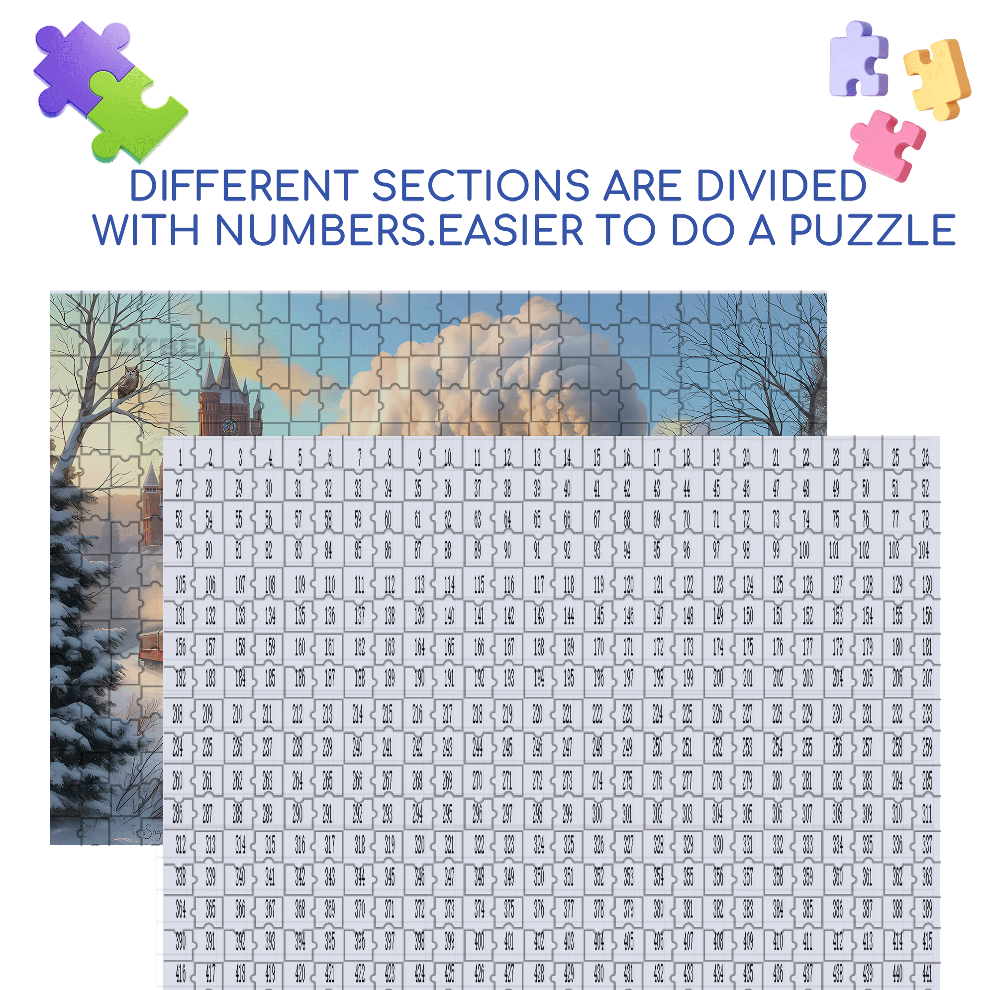 Holiday Journey 500pcs/1000pcs Jigsaw Puzzle, Scratch-Resistant, Interactive Family Game & Brain-Boosting DIY Decor, Perfect for Halloween, Christmas & New Year Gifts, Family Puzzle Game