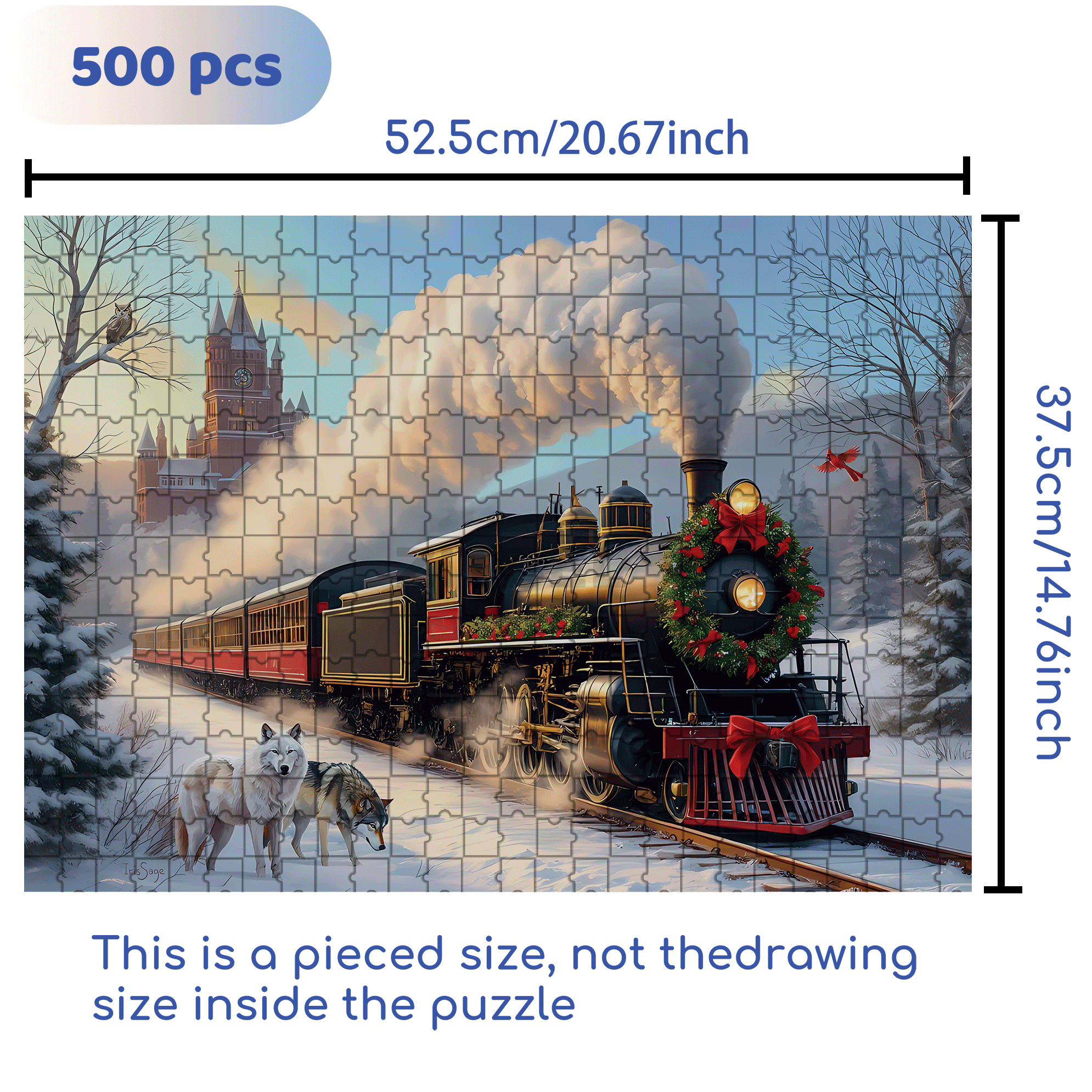 Holiday Journey 500pcs/1000pcs Jigsaw Puzzle, Scratch-Resistant, Interactive Family Game & Brain-Boosting DIY Decor, Perfect for Halloween, Christmas & New Year Gifts, Family Puzzle Game